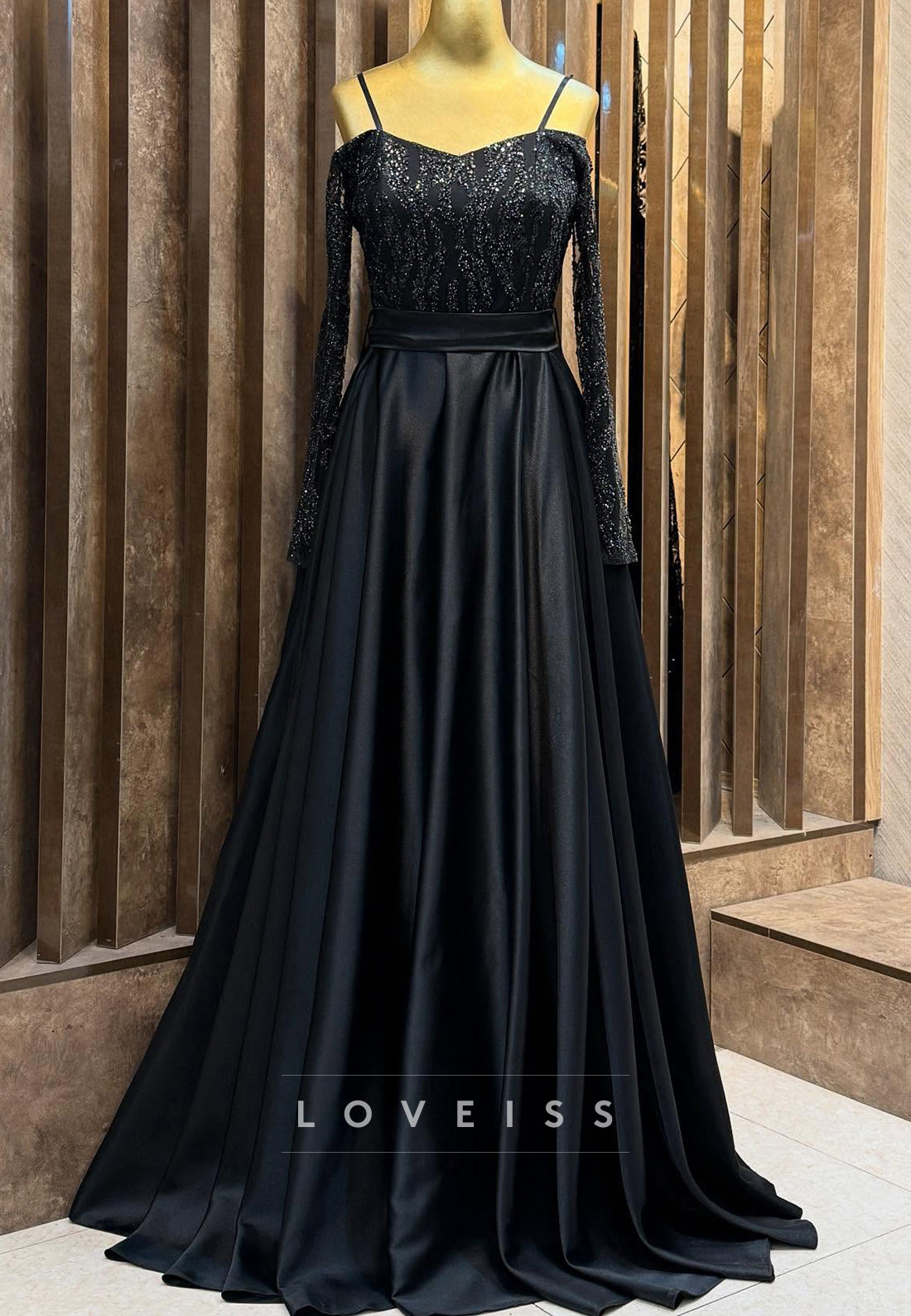 Sweetheart Long Sleeves Beaded Embroidery A-Line Mother of Bride Dress