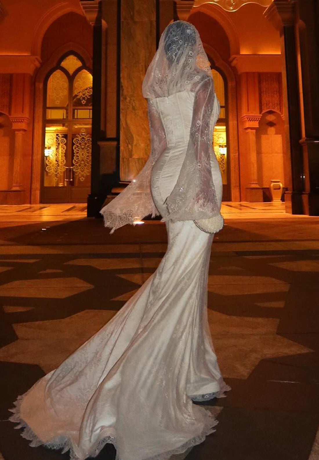 Sweetheart Long Sleevess Appliques Beaded Mermaid Evening Dress