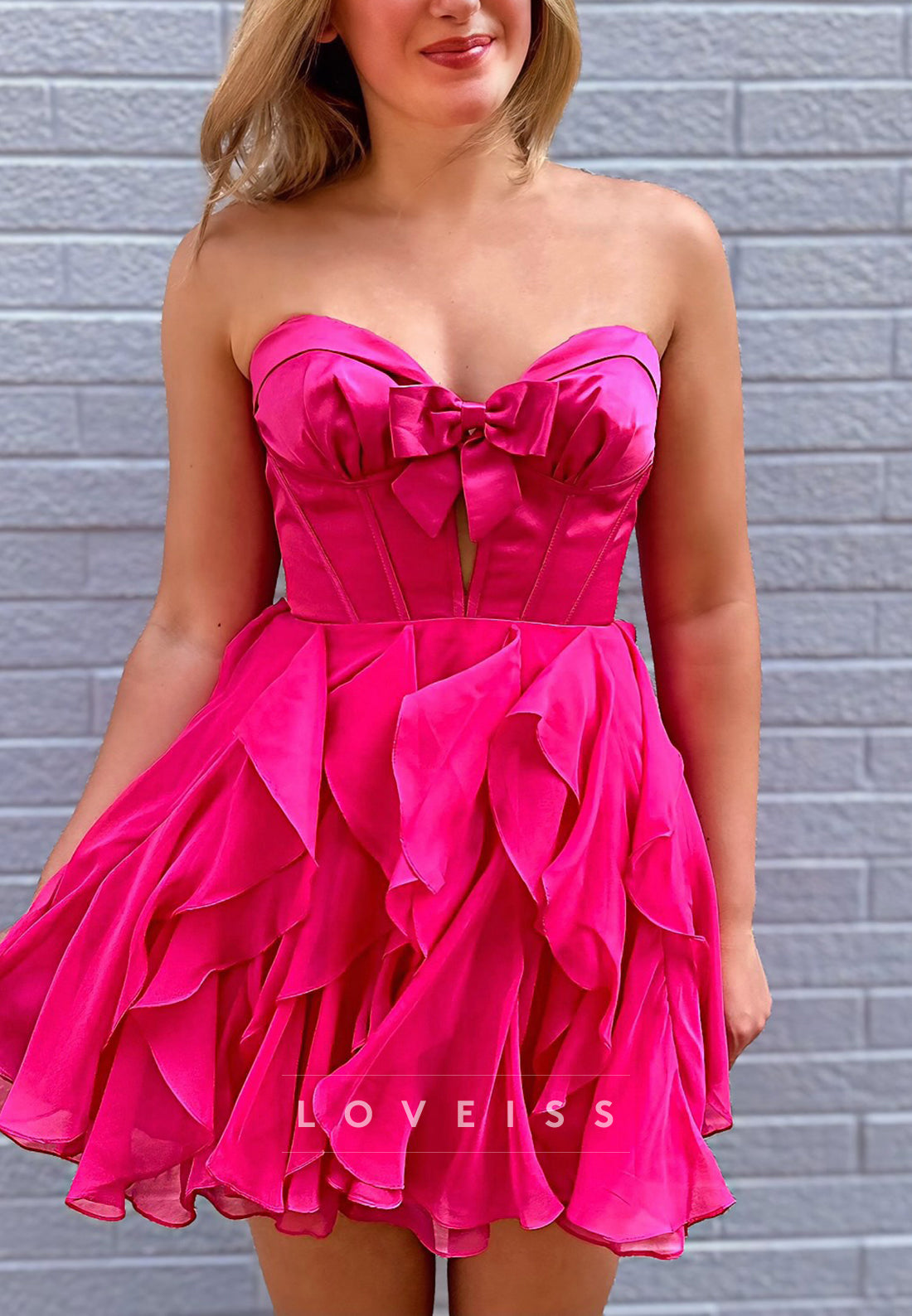 Sweetheart Ruffled A-Line Short Homecoming Dress