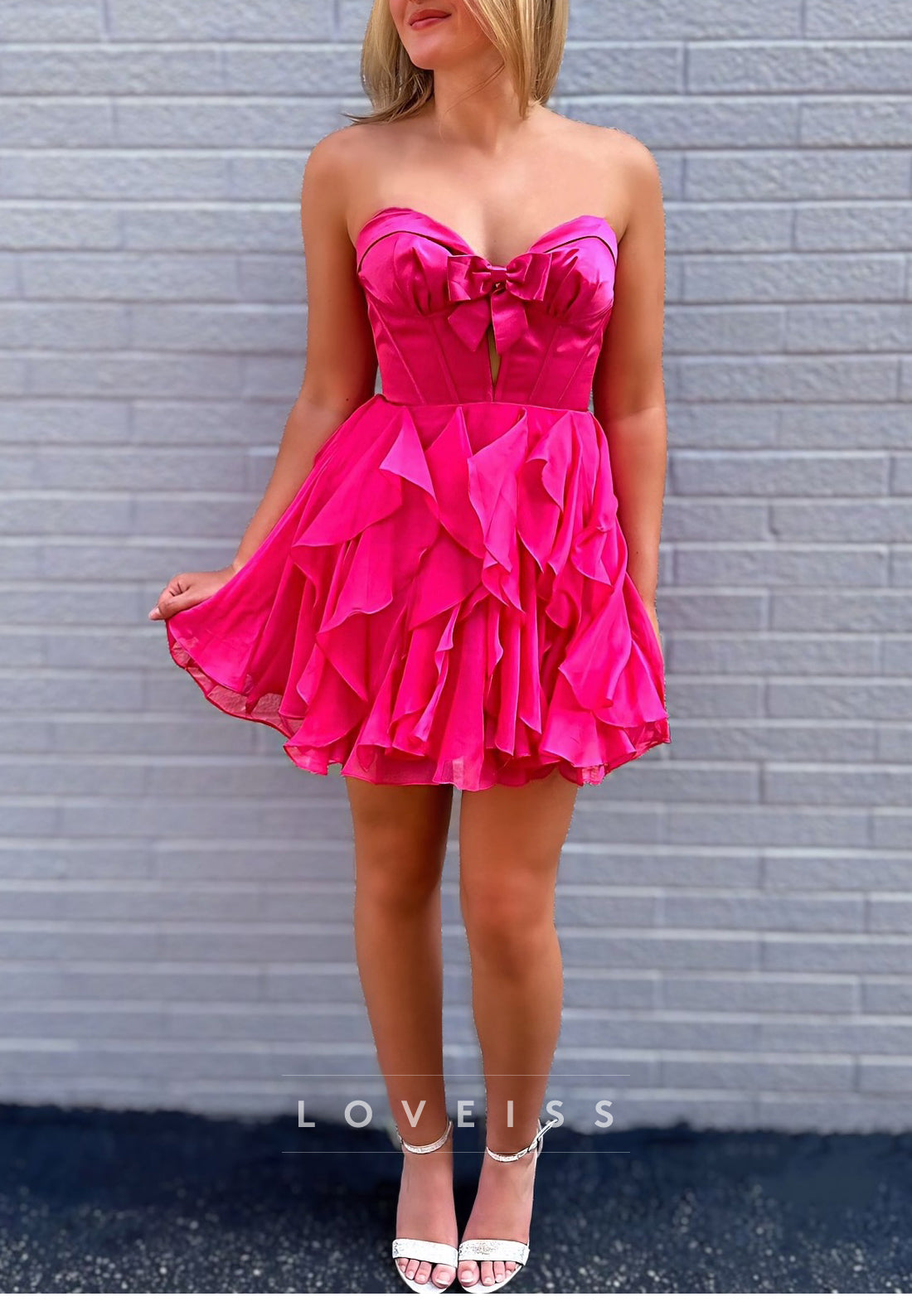 Sweetheart Ruffled A-Line Short Homecoming Dress