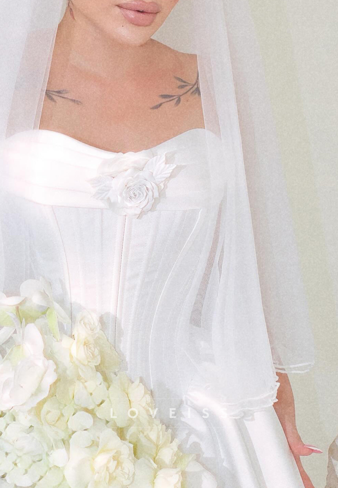 Sweetheart Satin Corset Satin Sleek A-Line Wedding Dress