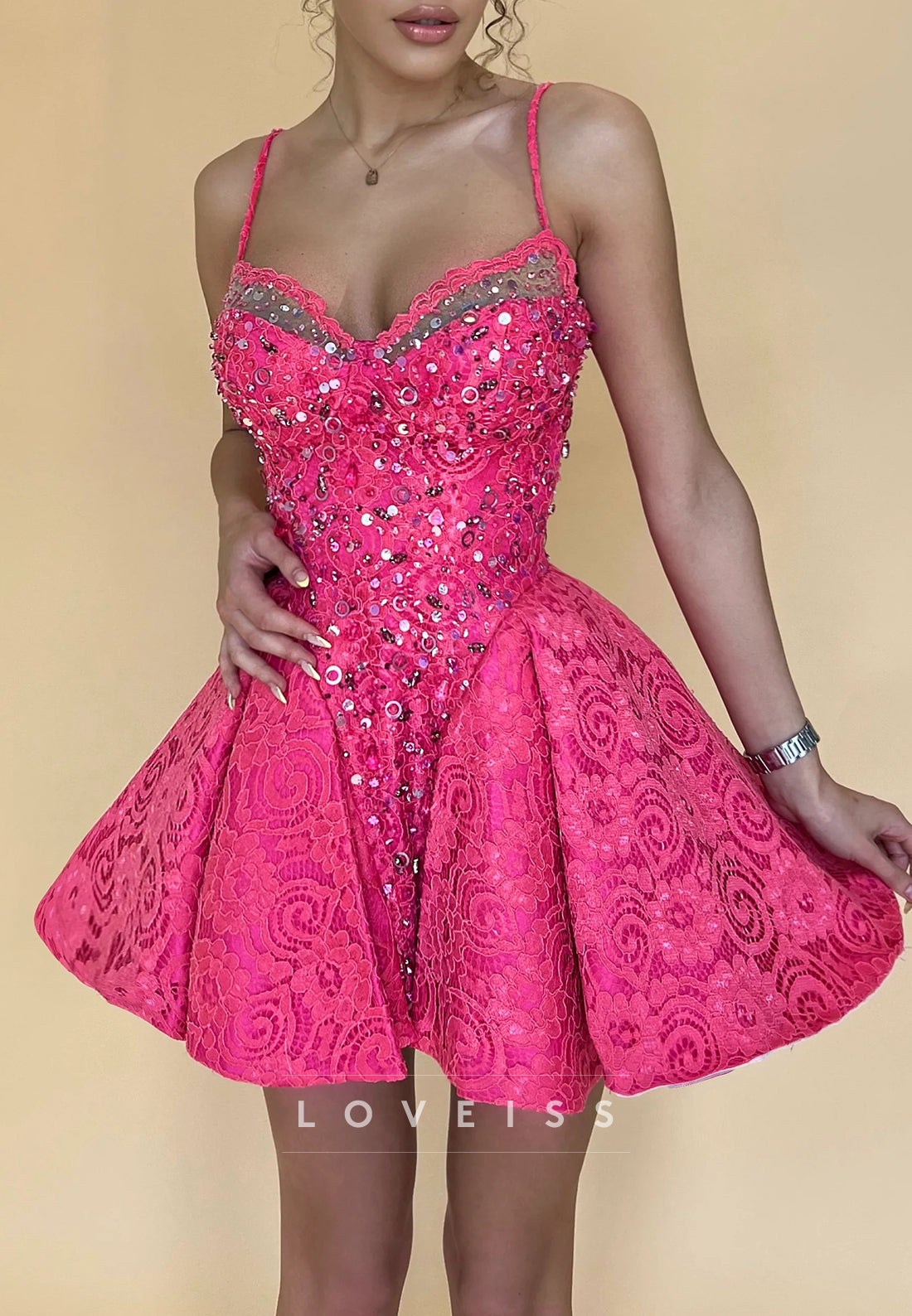 Sweetheart Sequins Beaded Appliques A-Line Party Homecoming Dress