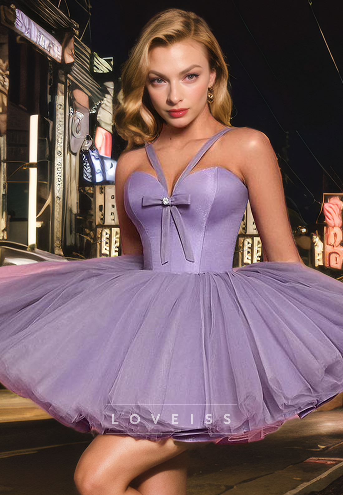 Sweetheart Sleeveless A-Line Tulle Short Homecoming Dress
