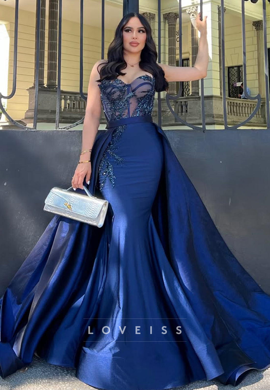 Sweetheart Sleeveless Appliques Mermaid Prom Dress