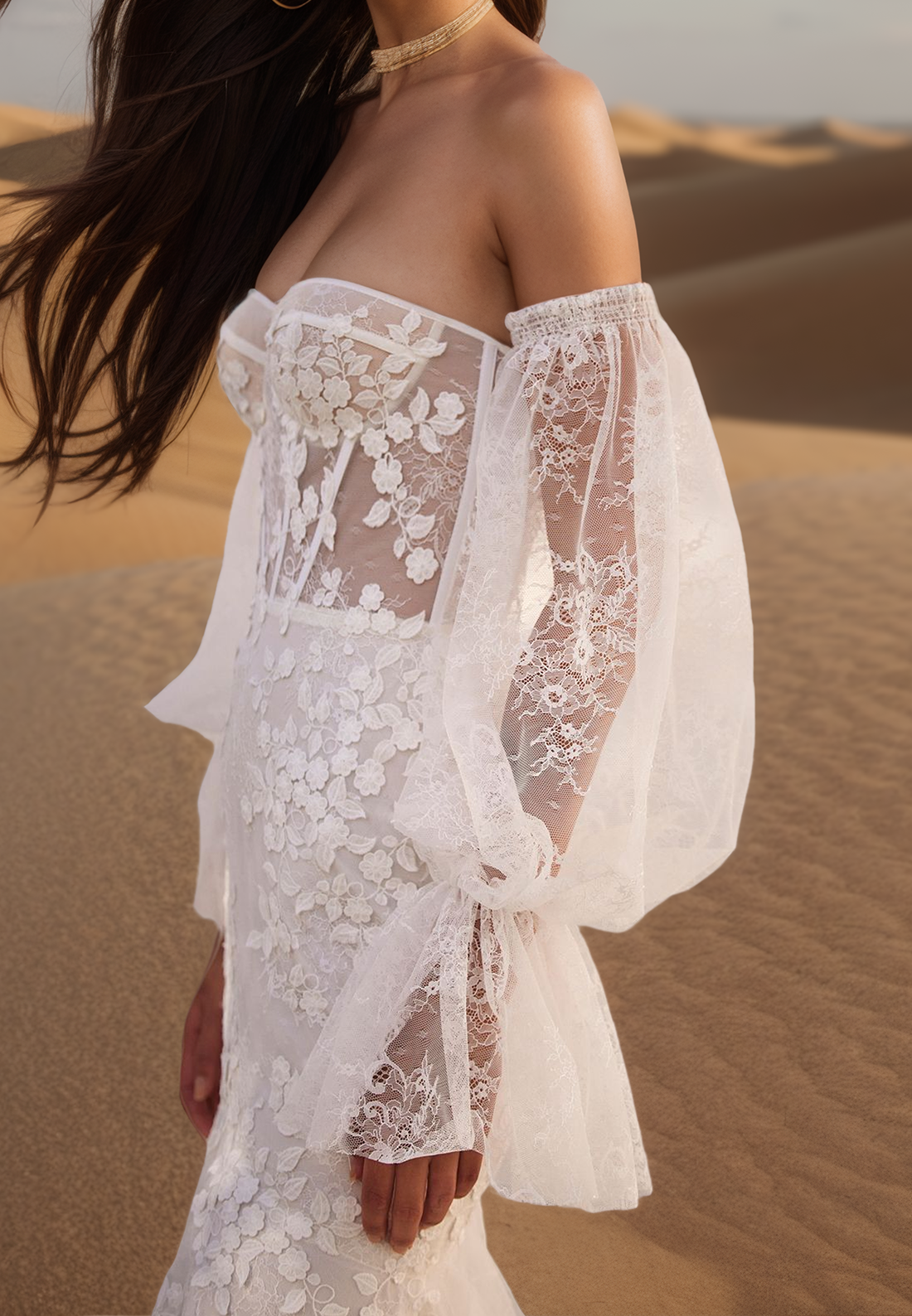 Sweetheart Sleeveless Lace Appliques Tulle Mermaid Wedding Dress
