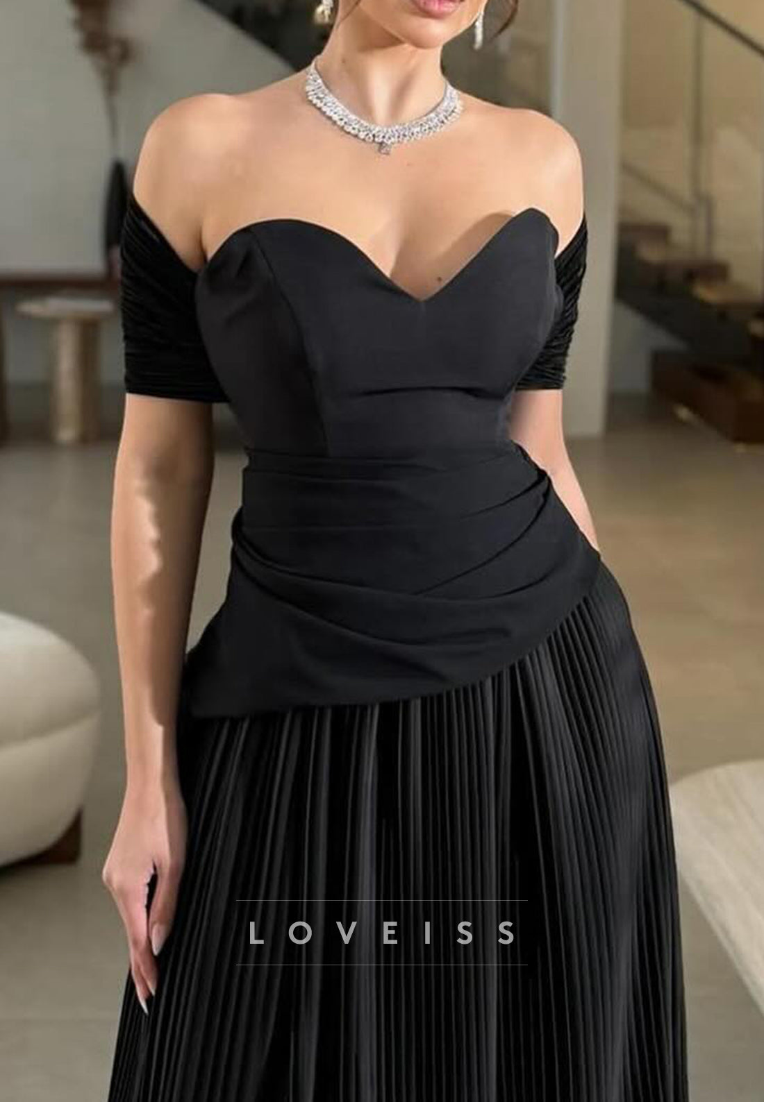 Sweetheart Sleeveless Pleated A-Line Prom Dress