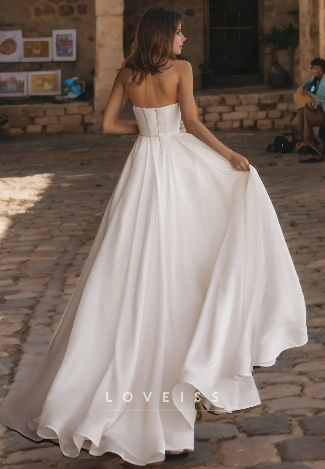 Sweetheart Sleeveless Pleated A-Line Wedding Dress