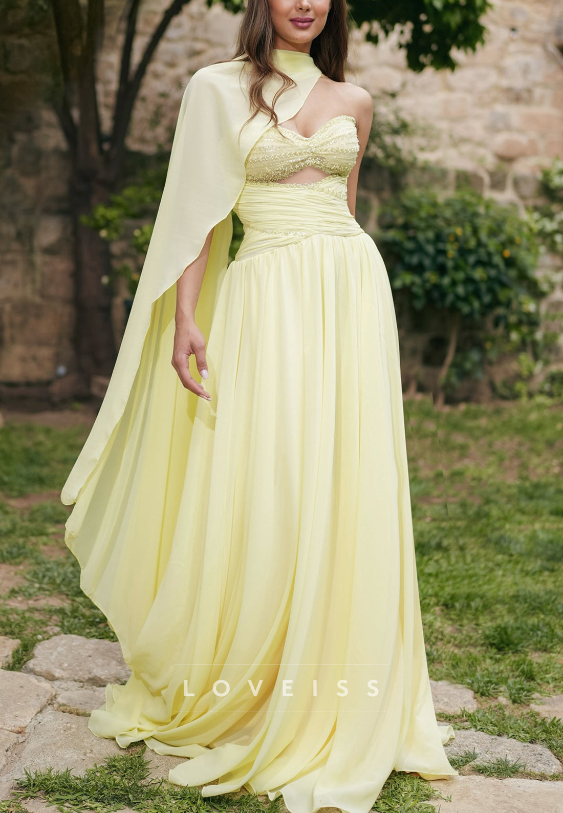 Sweetheart Sleeveless Pleated Chiffon A-Line Prom Dress