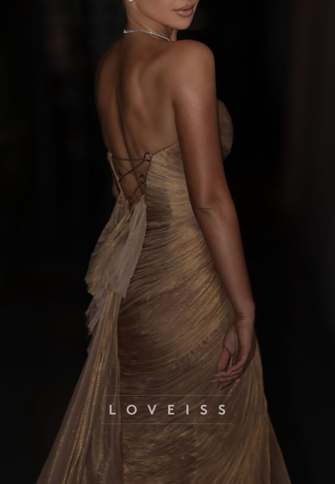 Sweetheart Sleeveless Pleated Sheath Evening Dress