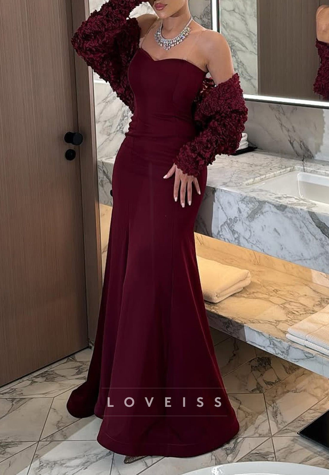 Sweetheart Sleeveless Sleek Mermaid Evening Dress