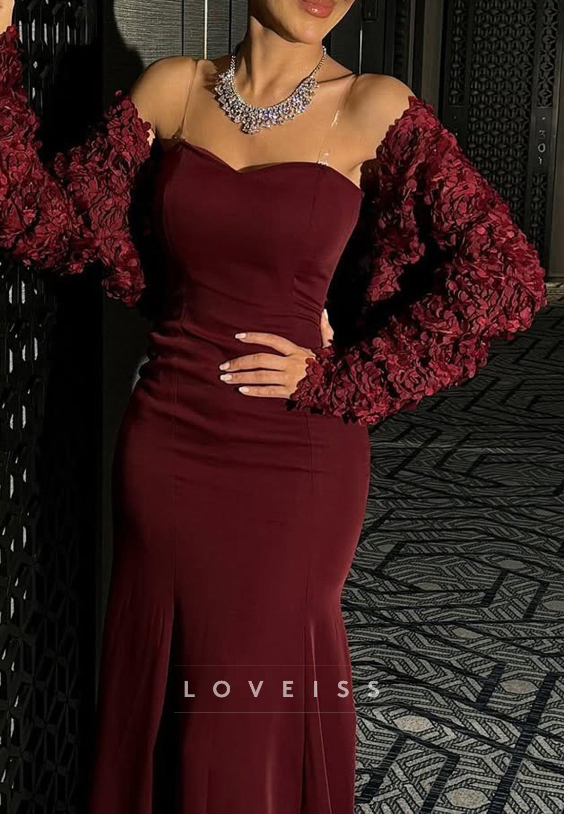Sweetheart Sleeveless Sleek Mermaid Evening Dress