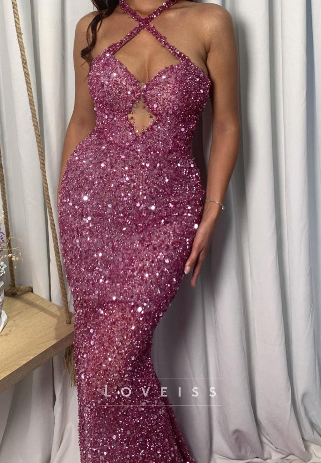 Sweetheart Soaghetti Straps Beaded Emboridery Mermaid Sparkly Prom Dress