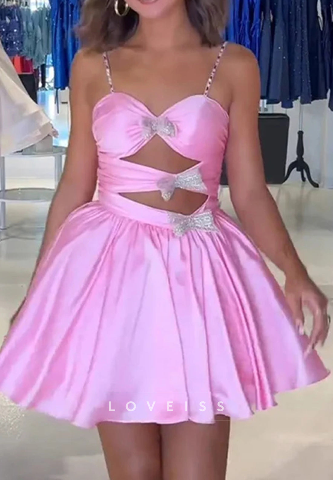 Sweetheart Spaghetti Straps A-Line Homecoming Dress