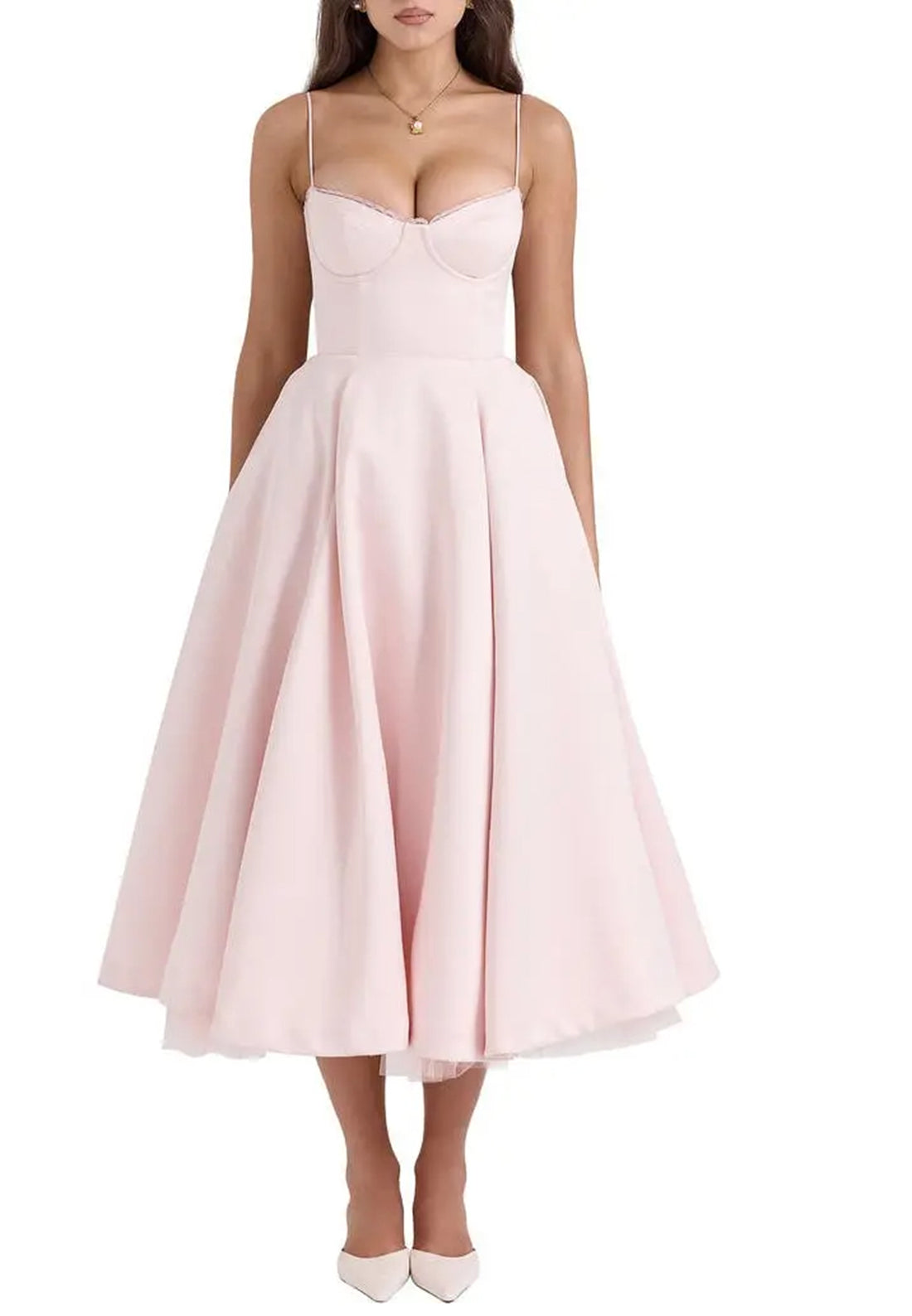 Sweetheart Spaghetti Straps Pleated A-Line Prom Dress