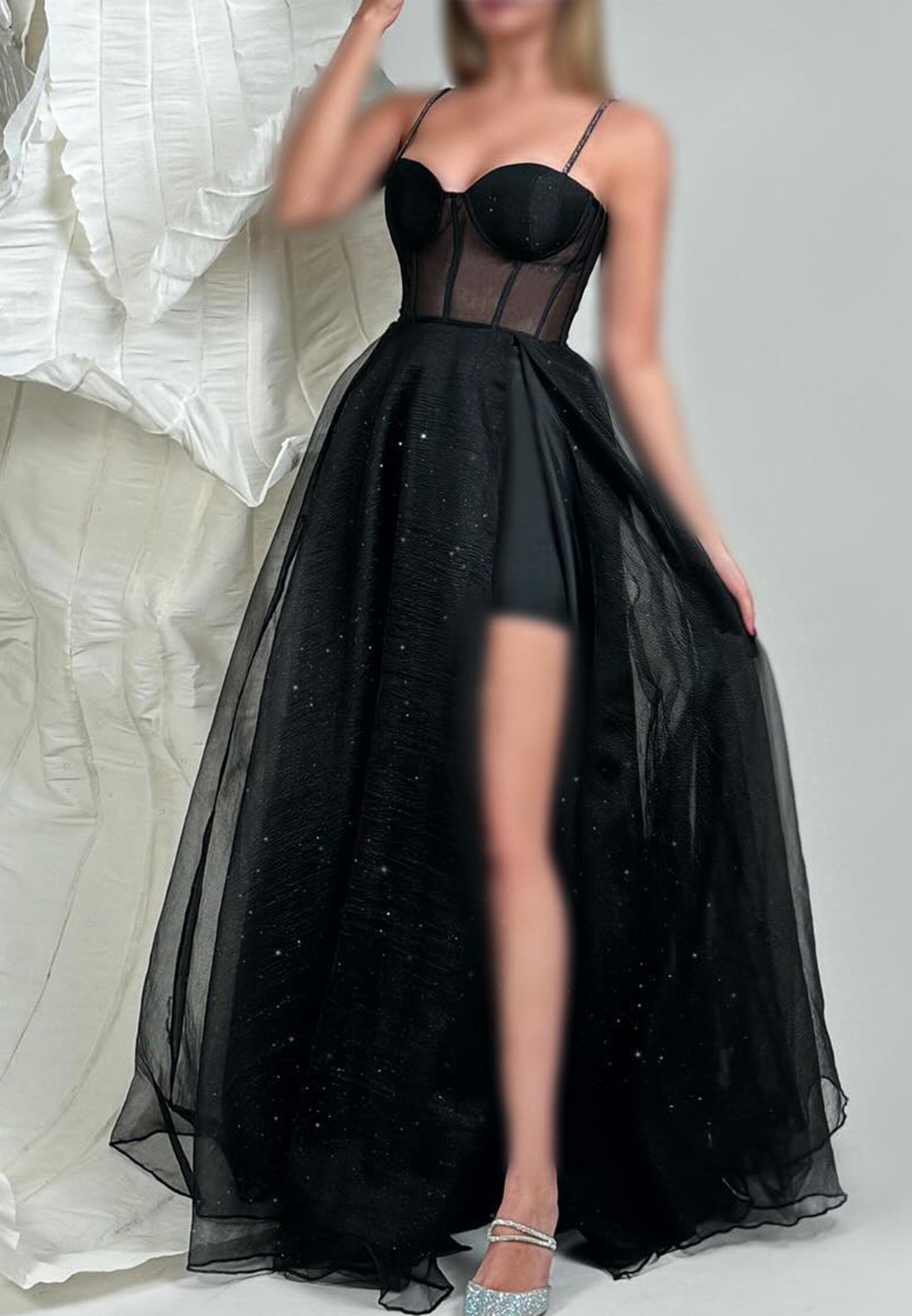 Sweetheart Spaghetti Straps Side Slit A-Line Prom Dress