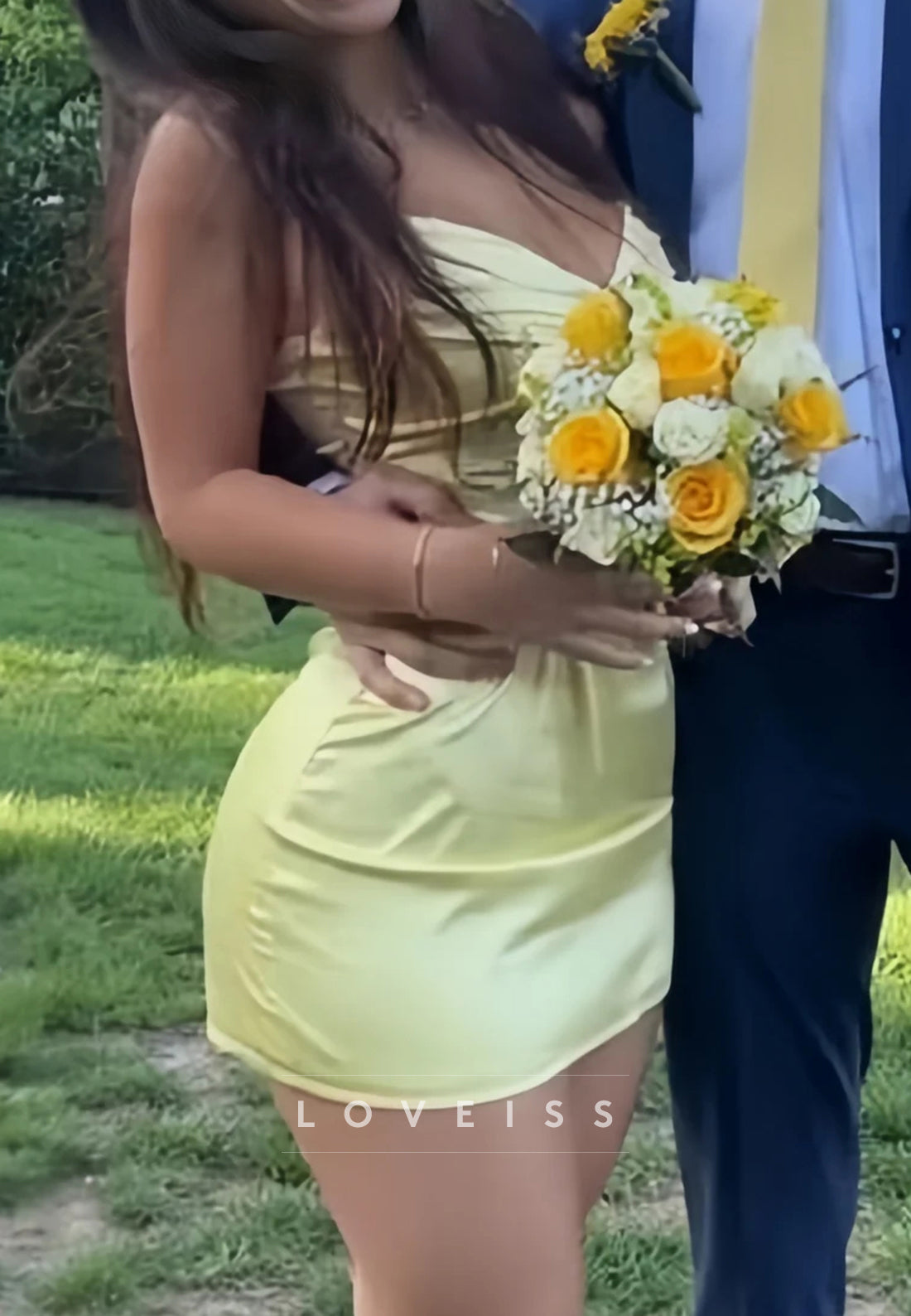 Sweetheart Spaghetti Straps Sleek Sheath Party Homecoming Dress
