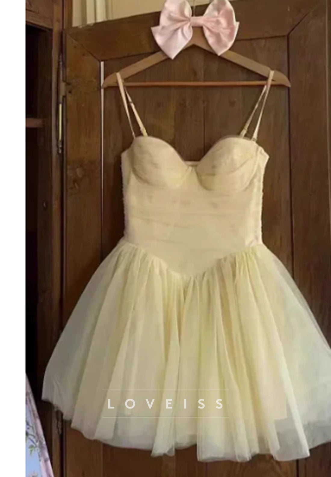 Sweetheart Spaghetti Straps Tulle A-Line Party Homecoming Dress