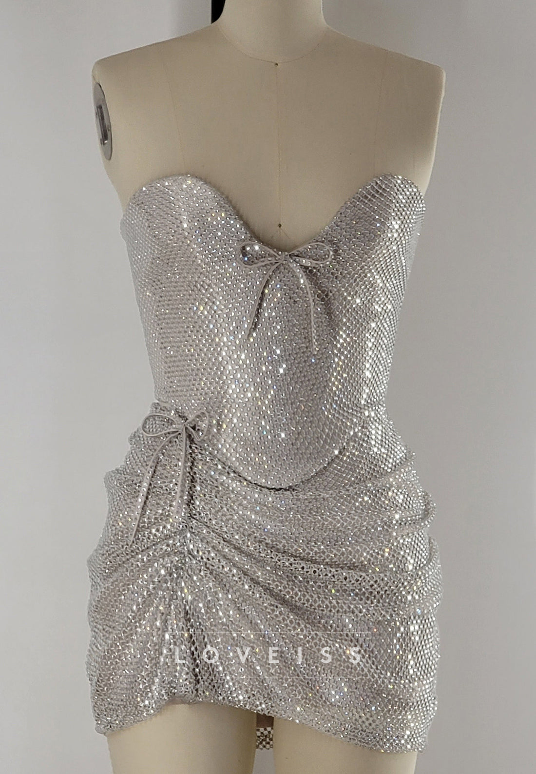Sweetheart Sparkly Pleated Sheath Party Homecoming Dress