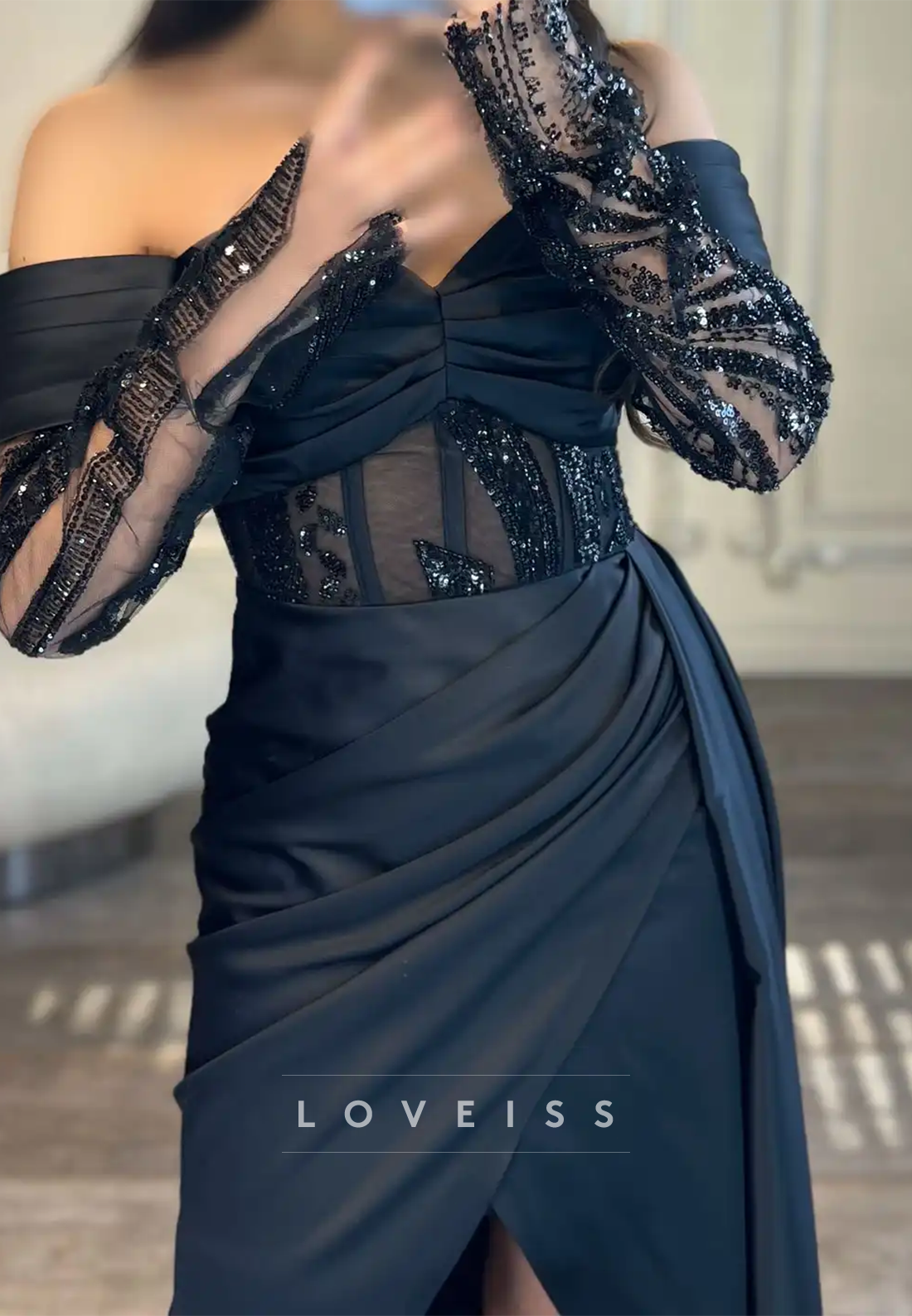 Sweetheart Strapless Appliques Pleated Formal Dress Sheath Party Dress