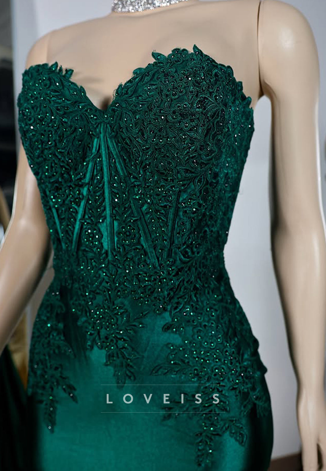 Sweetheart Strapless Appliques Sheath Prom Dress