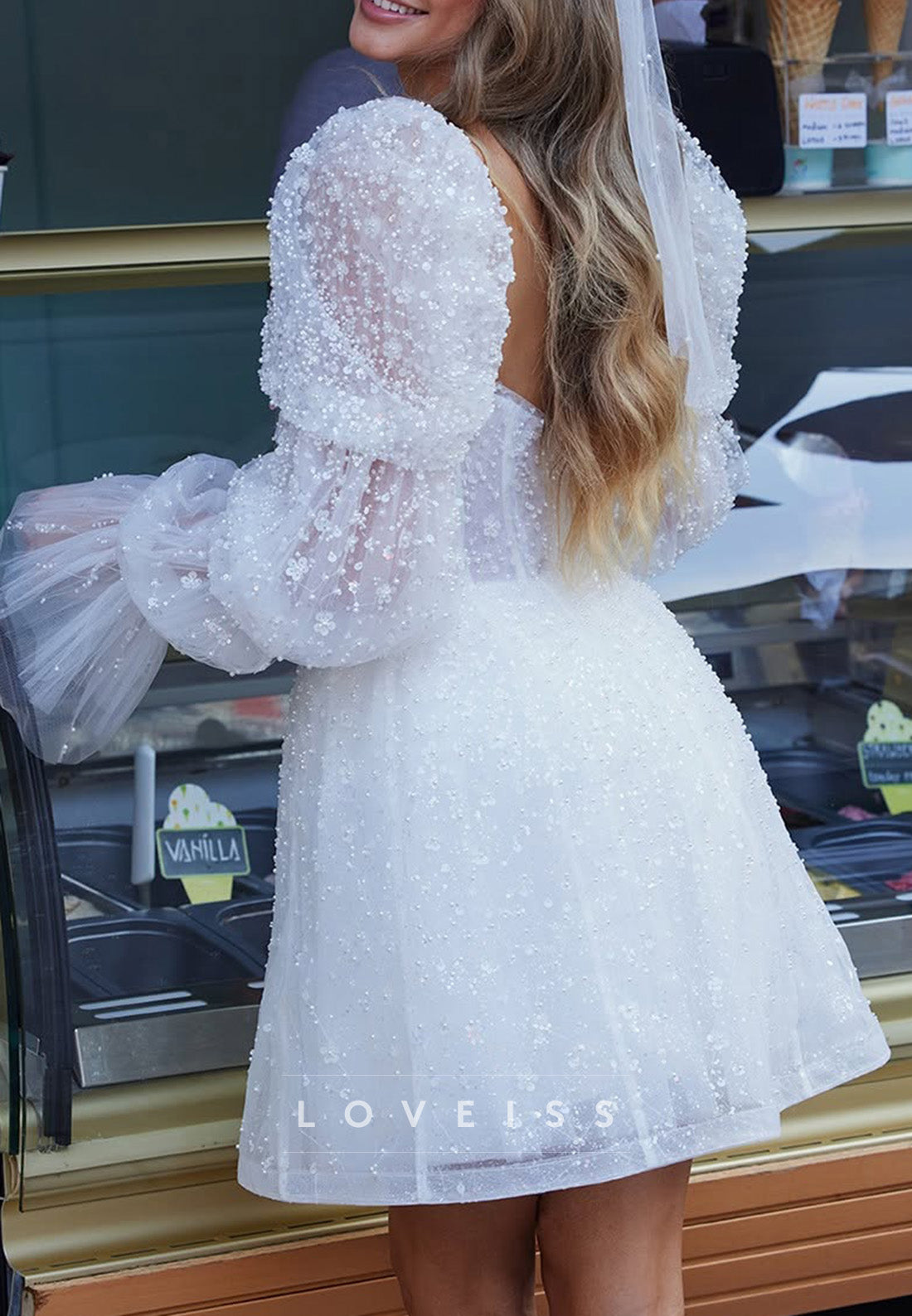 Sweetheart Strapless Beaded Embroidery Short A-Line Wedding Dress