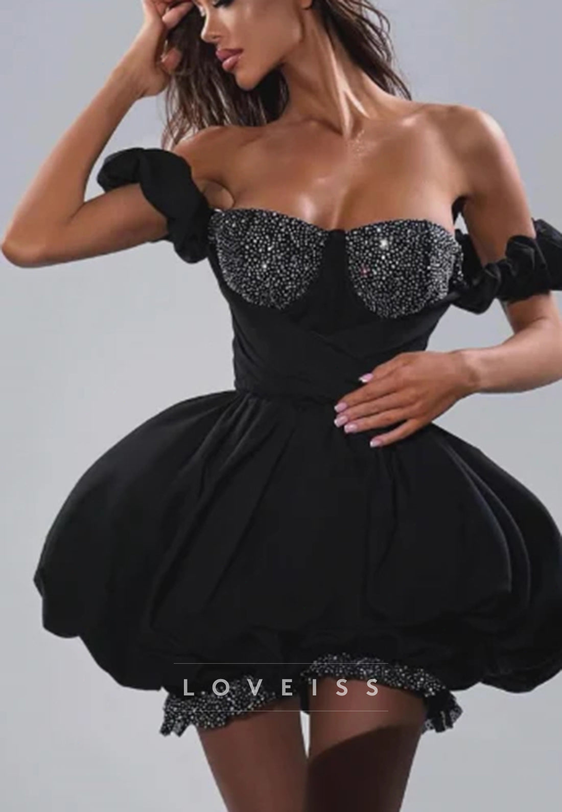 Sweetheart Strapless Beaded Pleated A-Line Party Homecoming Dress