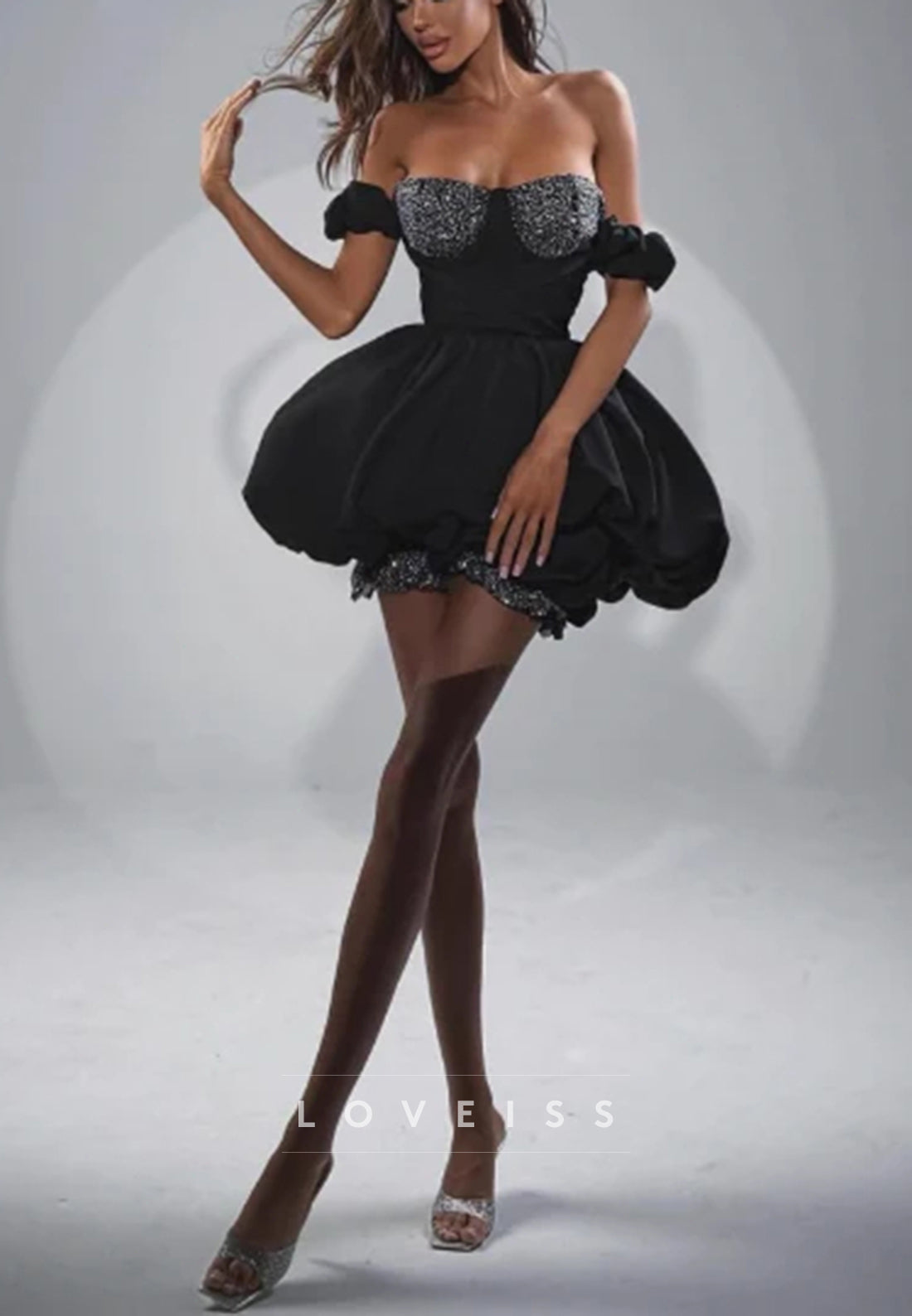 Sweetheart Strapless Beaded Pleated A-Line Party Homecoming Dress