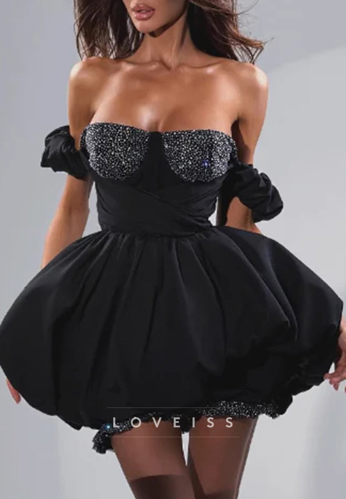 Sweetheart Strapless Beaded Pleated A-Line Party Homecoming Dress