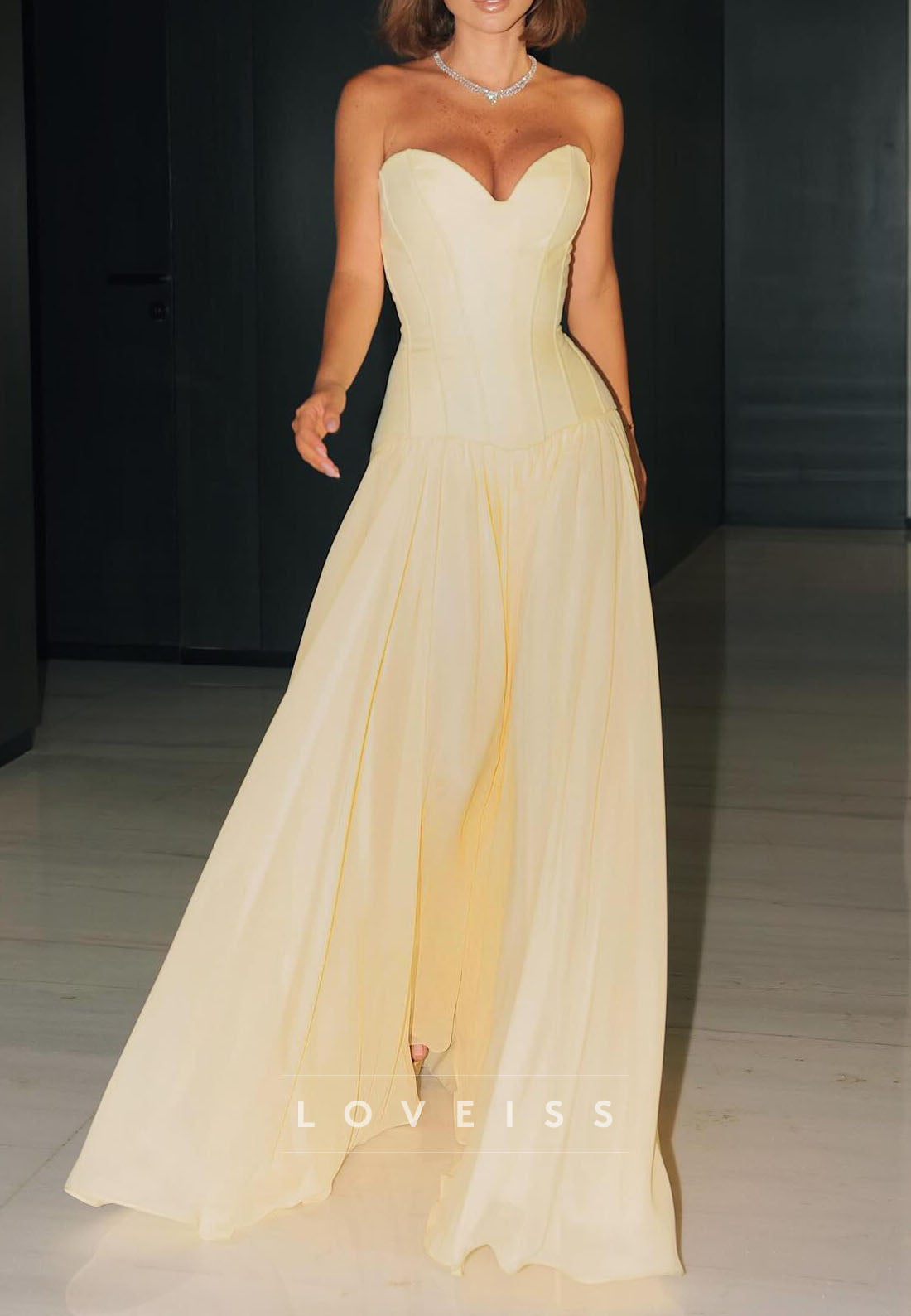 Sweetheart Strapless Corset A-Line Evening Dress