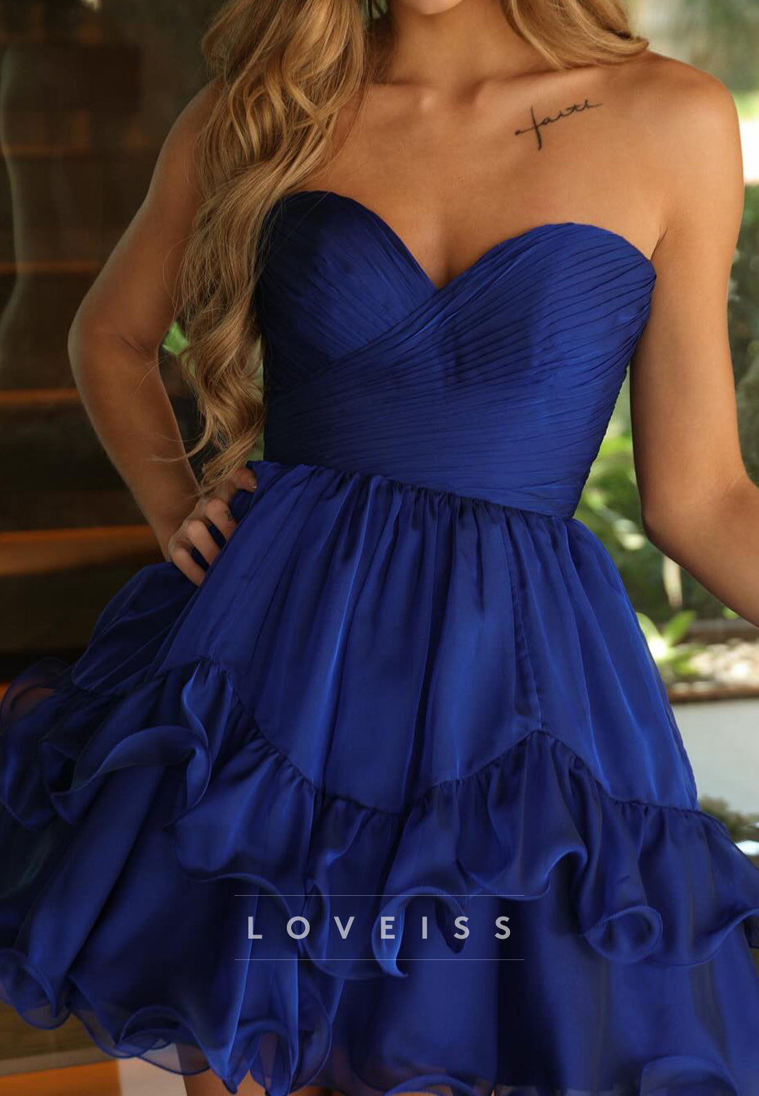Sweetheart Strapless Pleated A-Line Short Party Homecoming Dress