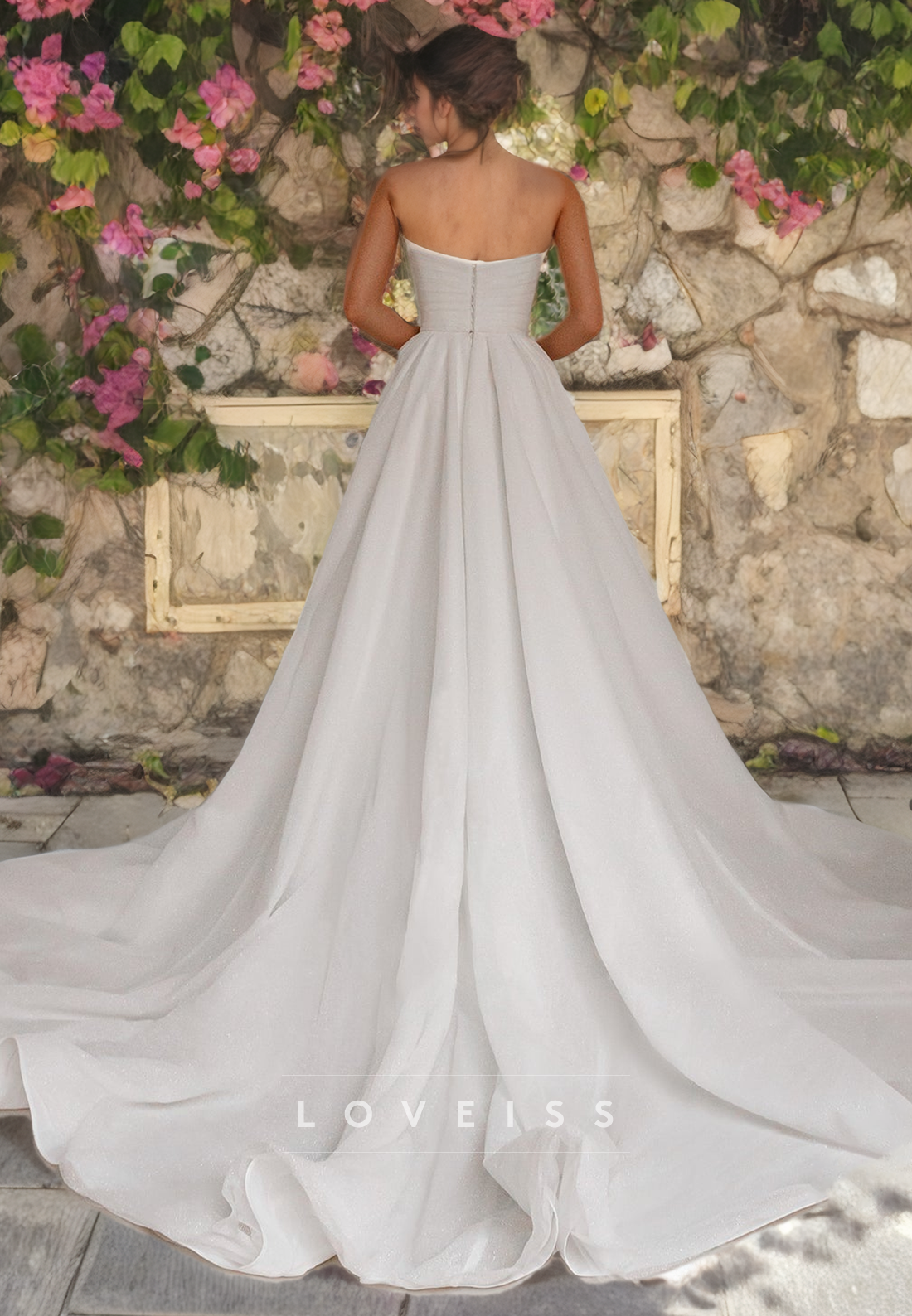 Sweetheart Strapless Pleated A-Line Wedding Dress