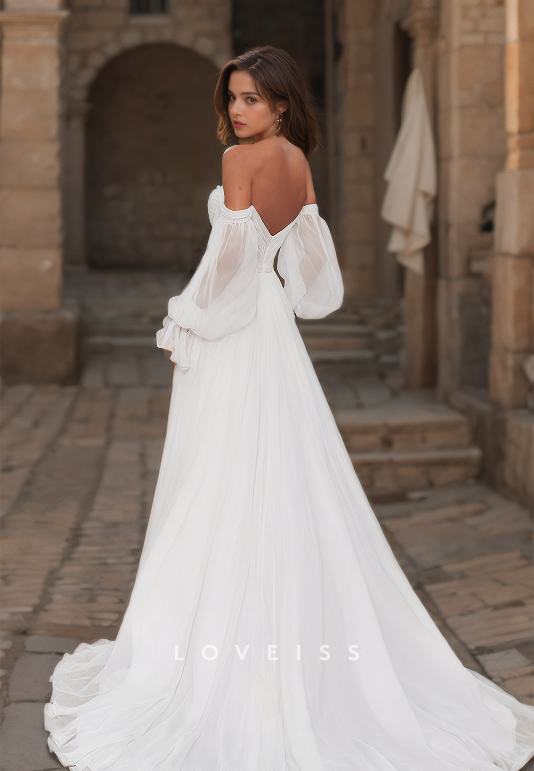 Sweetheart Strapless Pleated Illusion A-Line Beach Wedding Dress