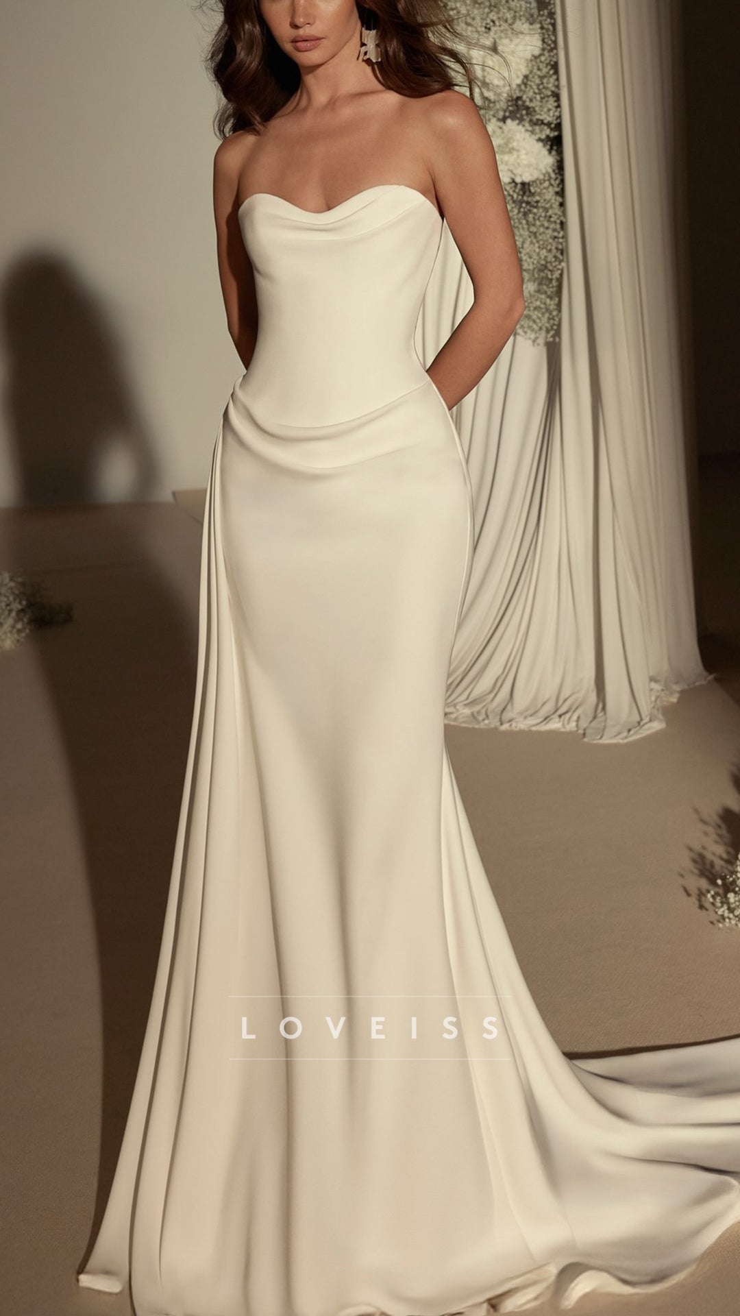 Sweetheart Strapless Sleek Mermaid Wedding Dress