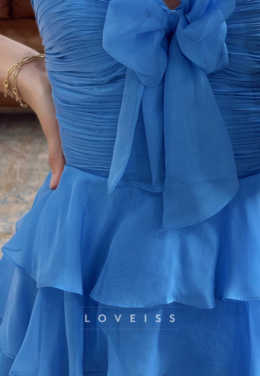 Sweetheart Strapless Tiered Chiffon A-Line Short Homecoming Dress