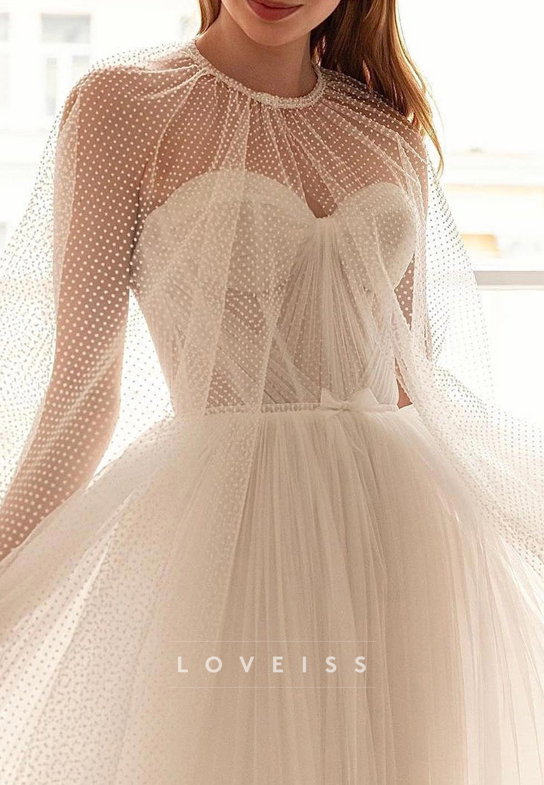 Sweetheart Strapless Tulle Pleated Midi A-Line Wedding Dress