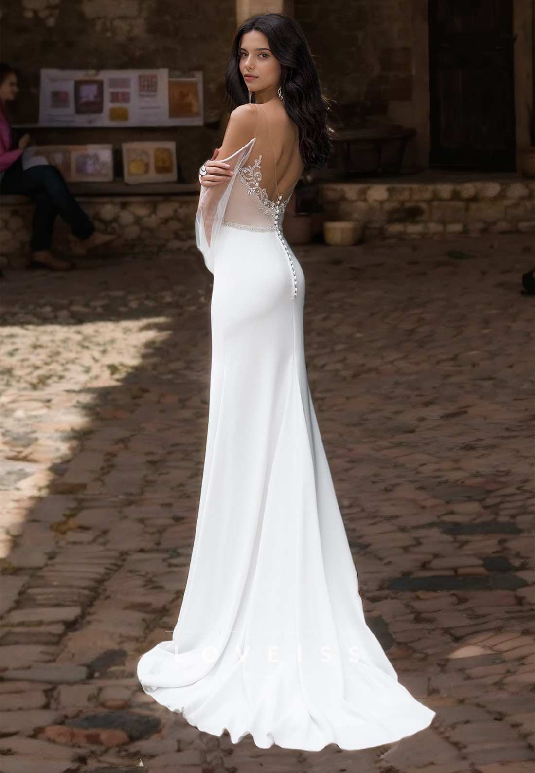 Sweetheart Strapless Fitted Sleek Mermaid Beach Wedding Dress
