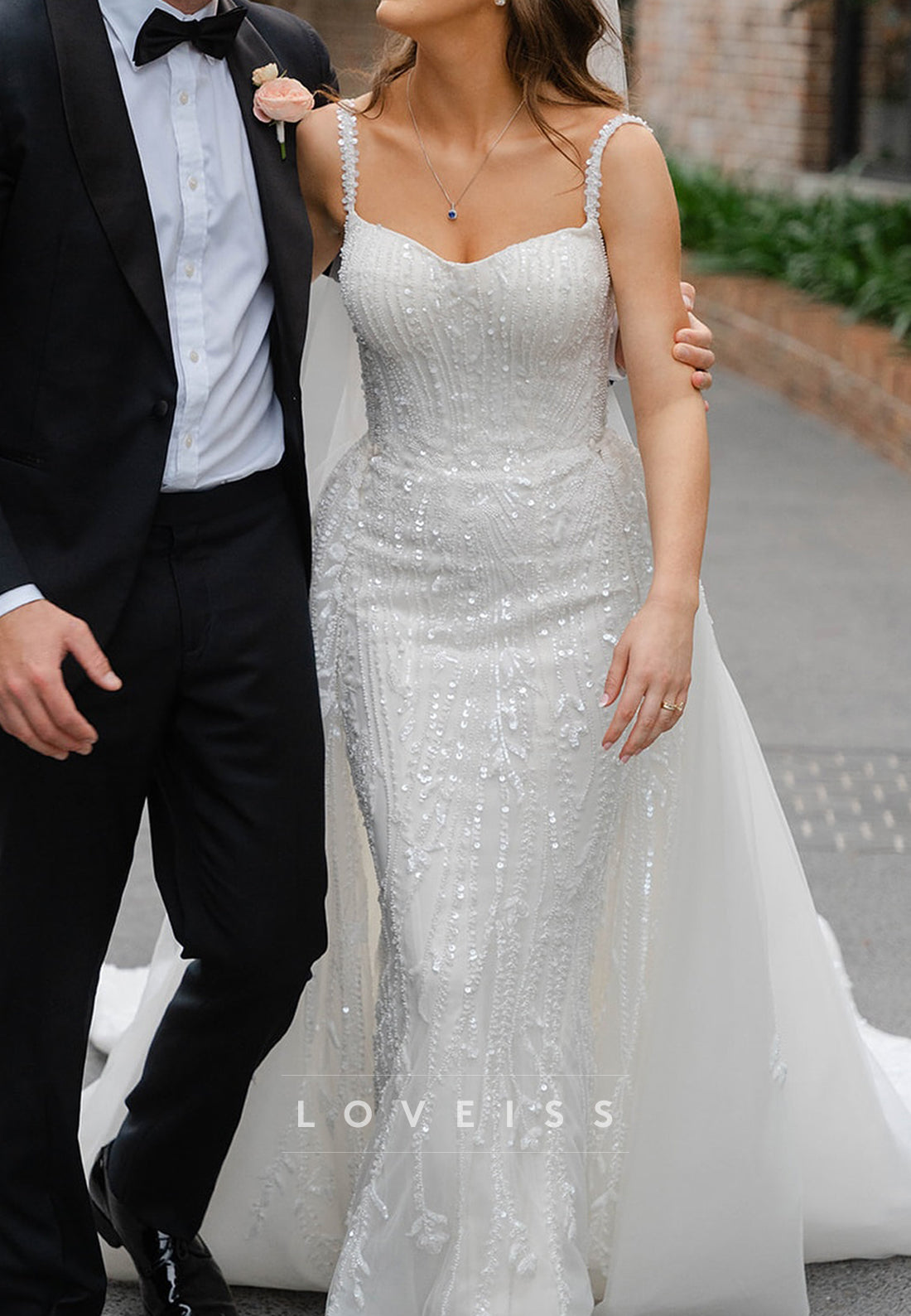 Sweetheart Straps Appliques Mermaid Wedding Dress