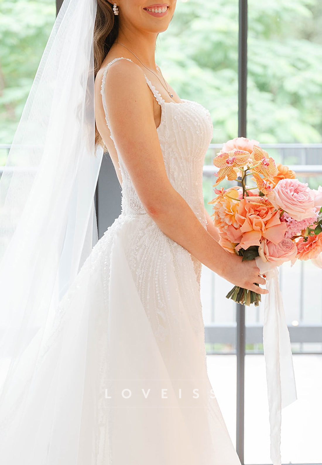 Sweetheart Straps Appliques Mermaid Wedding Dress