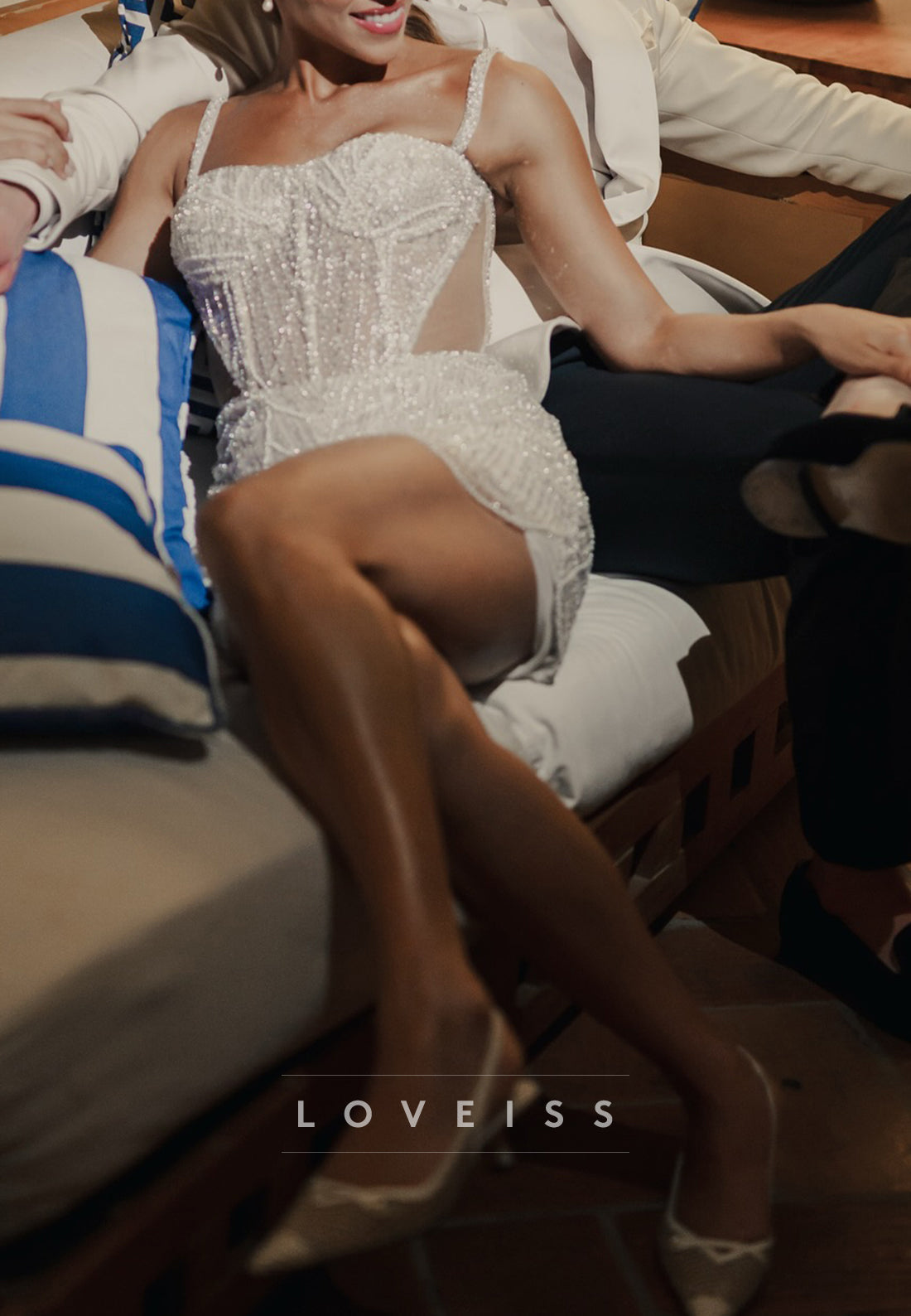 Sweetheart Straps Beaded Embroidery Sheath Short Wedding Dress