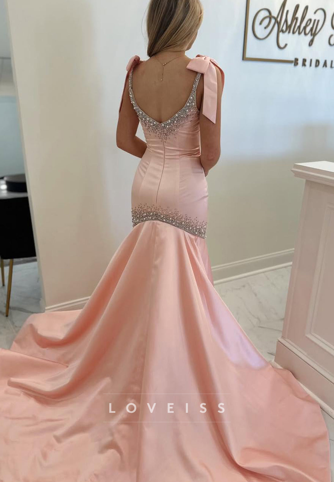 Sweetheart Straps Beaded Mermaid Prom Dress