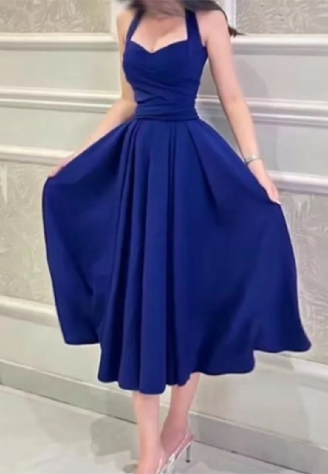 Sweetheart Straps Pleated A-Line Semi-Formal A-Line Cocktail Dress