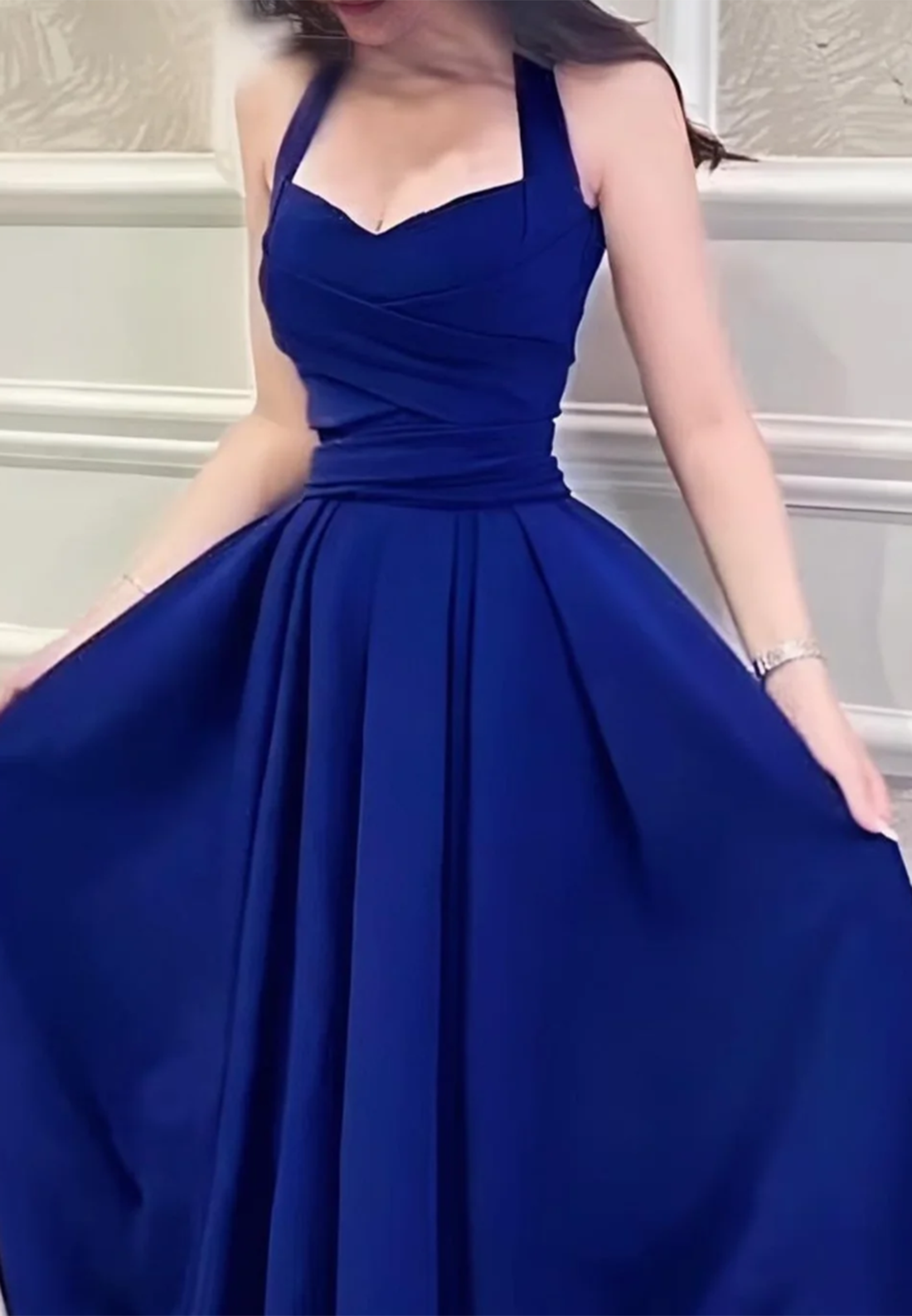 Sweetheart Straps Pleated A-Line Semi-Formal A-Line Cocktail Dress
