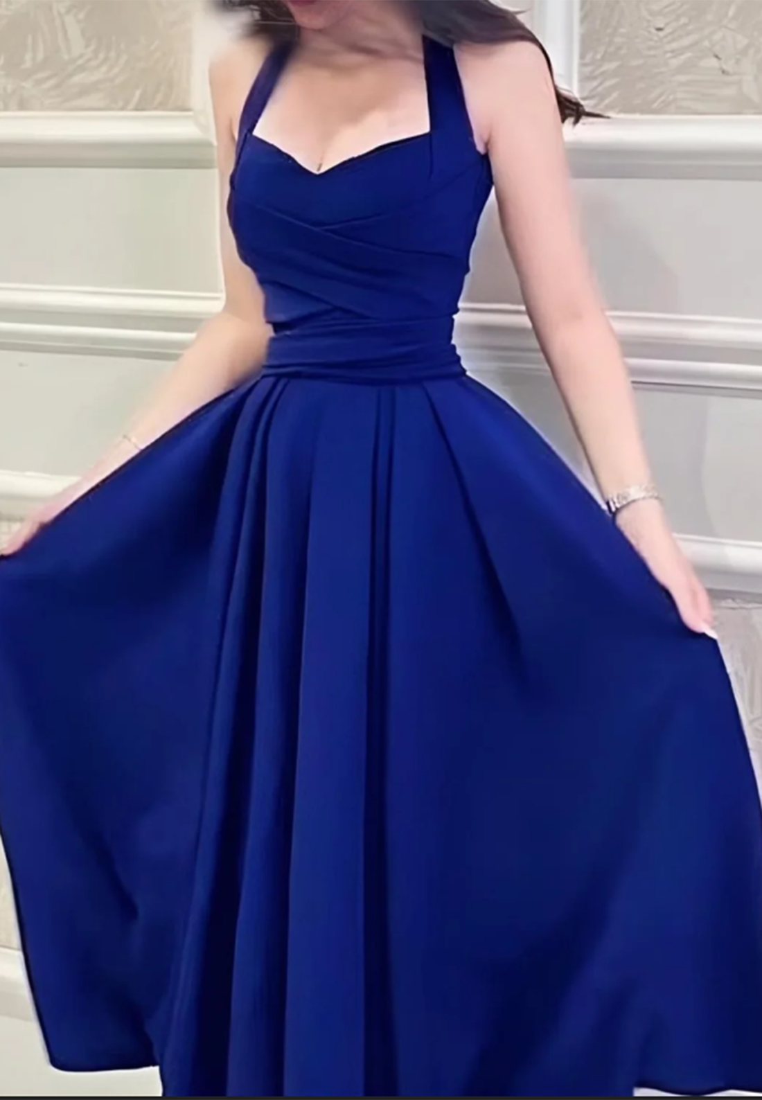 Sweetheart Straps Pleated A-Line Semi-Formal A-Line Cocktail Dress