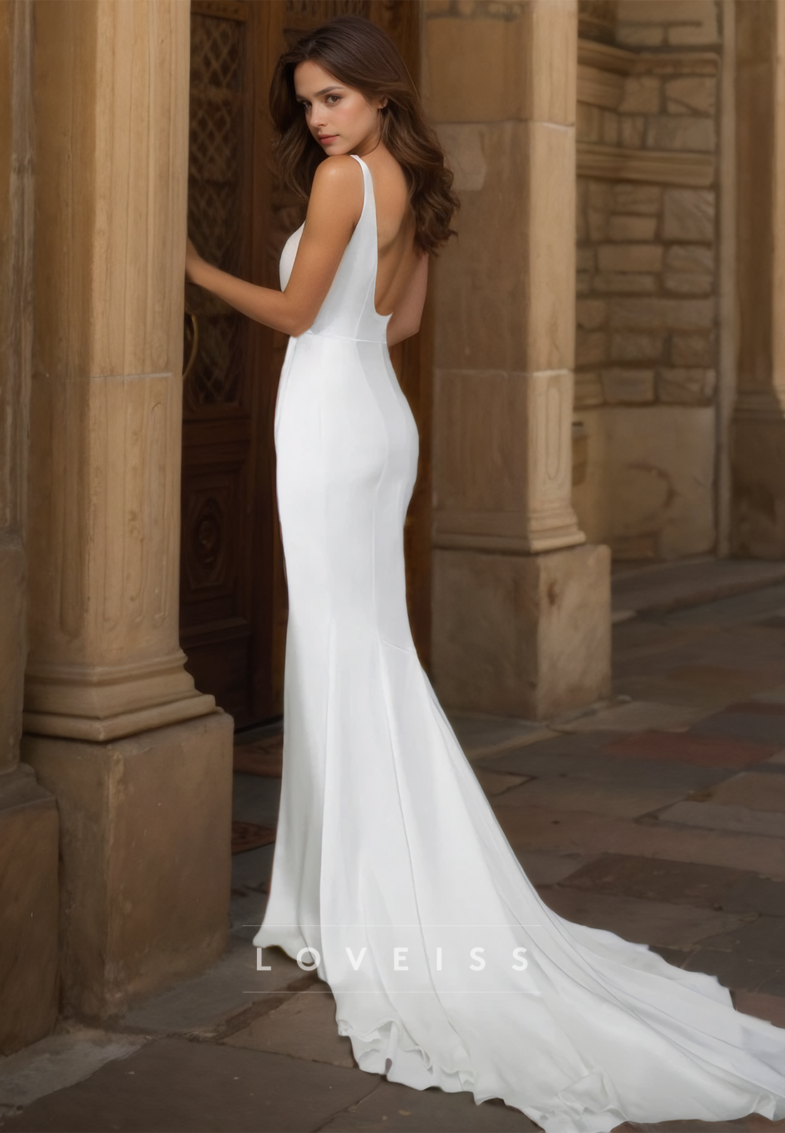 Sweetheart Straps Sleeveless Sleek Ruched Sheath Beach Wedding Dress