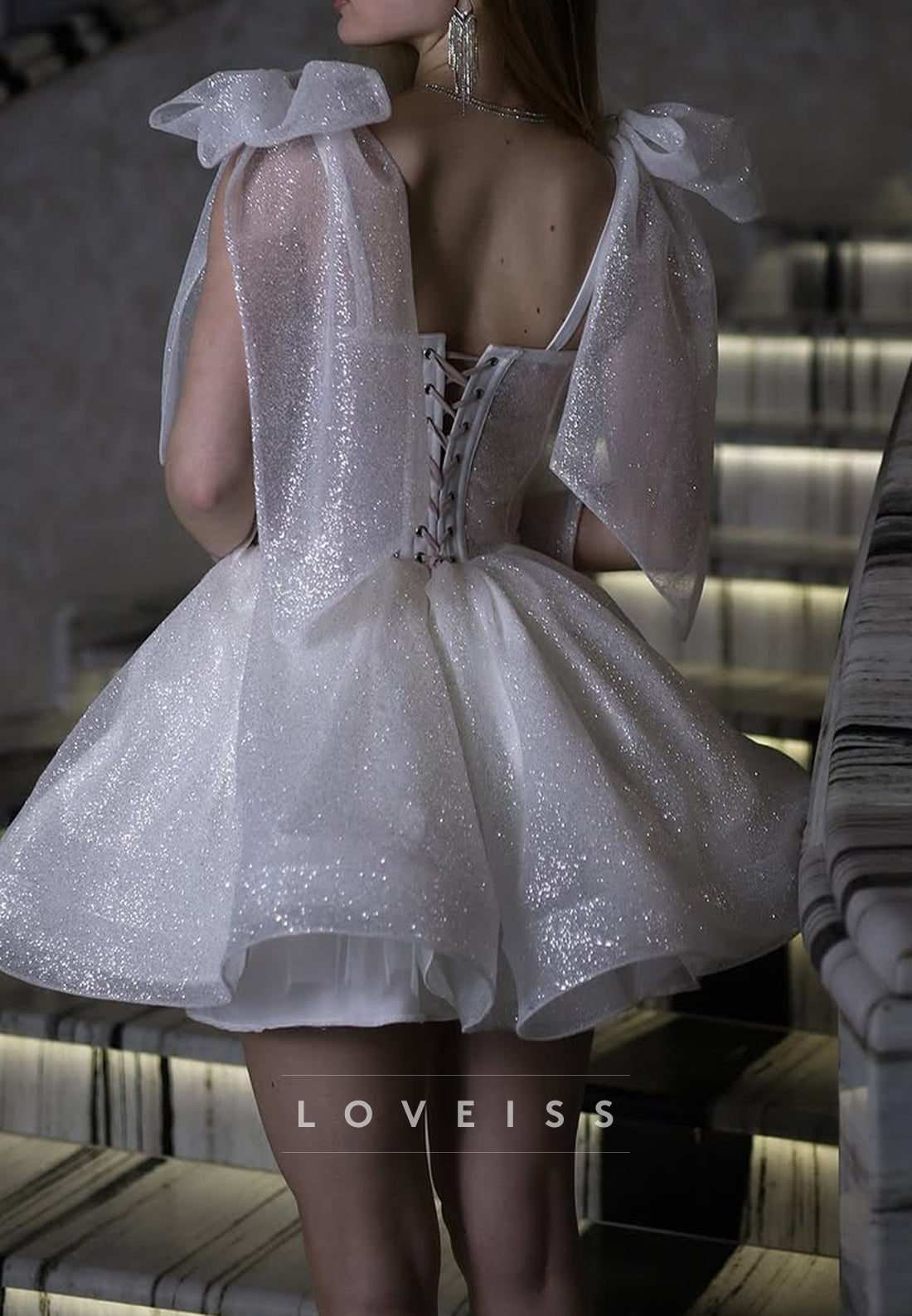 Sweetheart Straps Sparkly A-Line Short Party Homecoming Dress