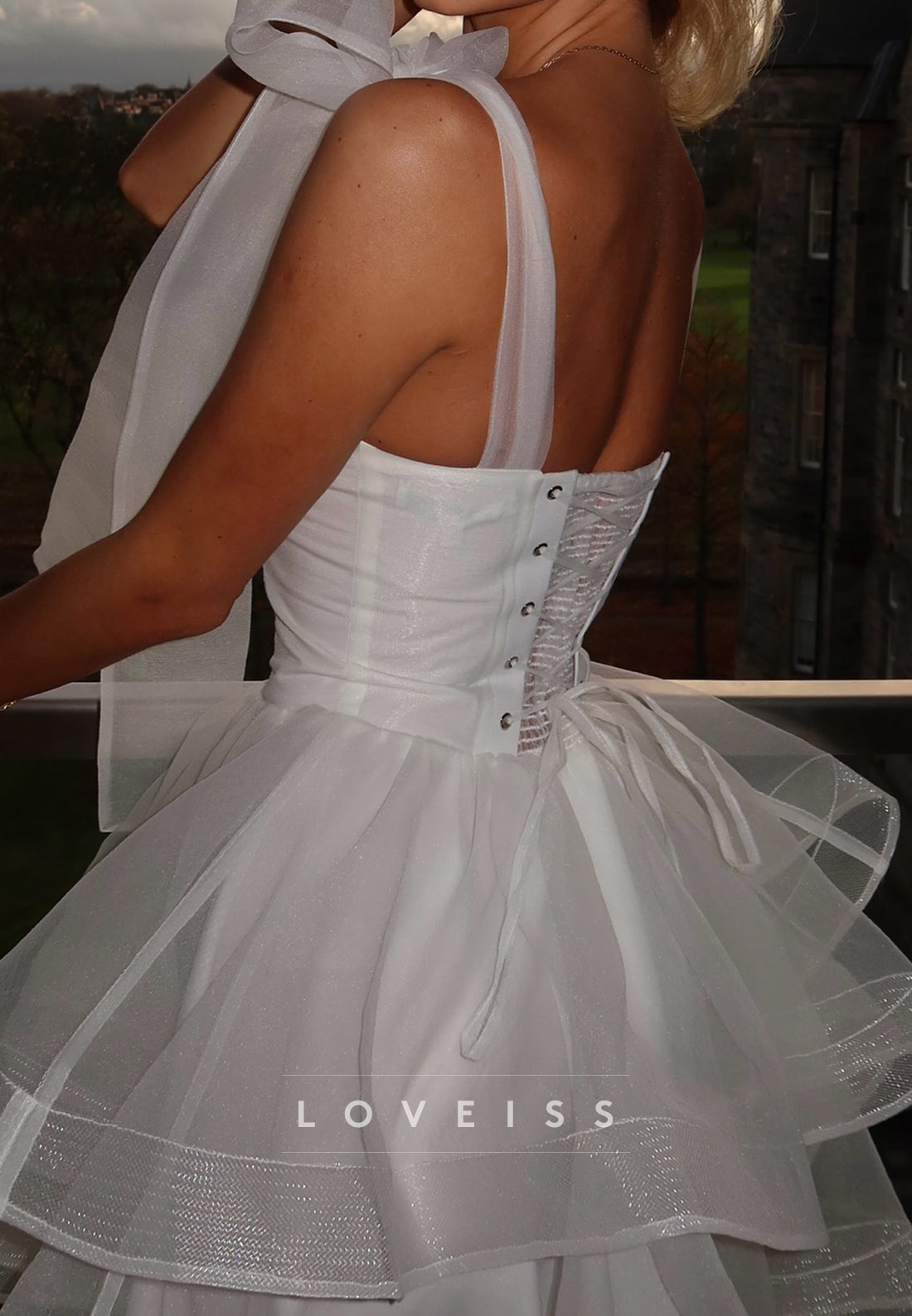 Sweetheart Straps Tiered Pleated A-Line Party Homecoming Dress