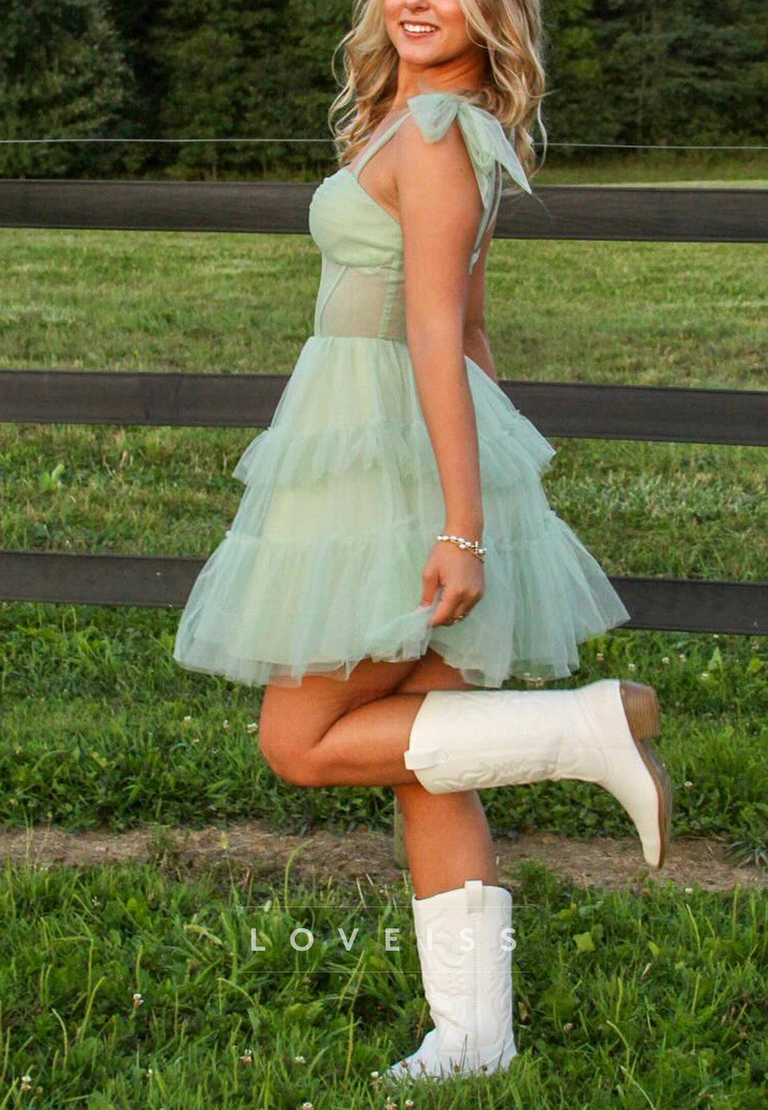 Sweetheart Straps Tulle A-Line Short Party Homecoming Dress