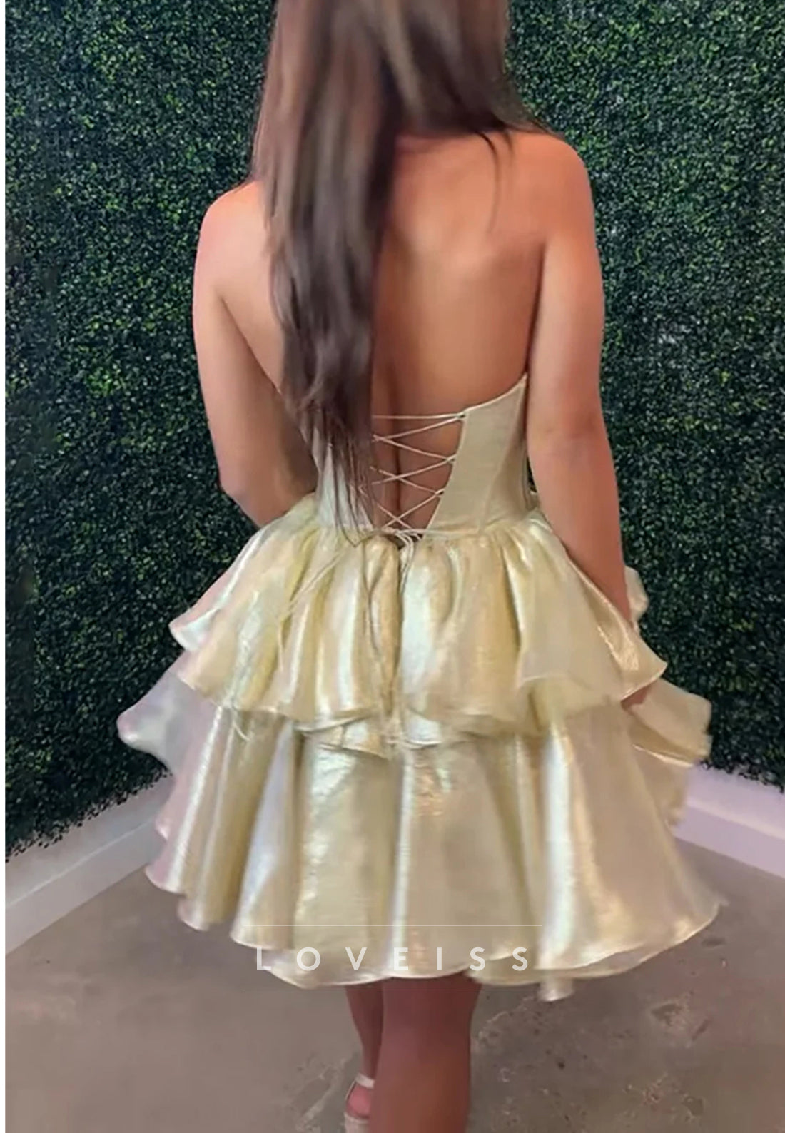 Sweetheart Tiered Strapless A-Line Party Homecoming Dress