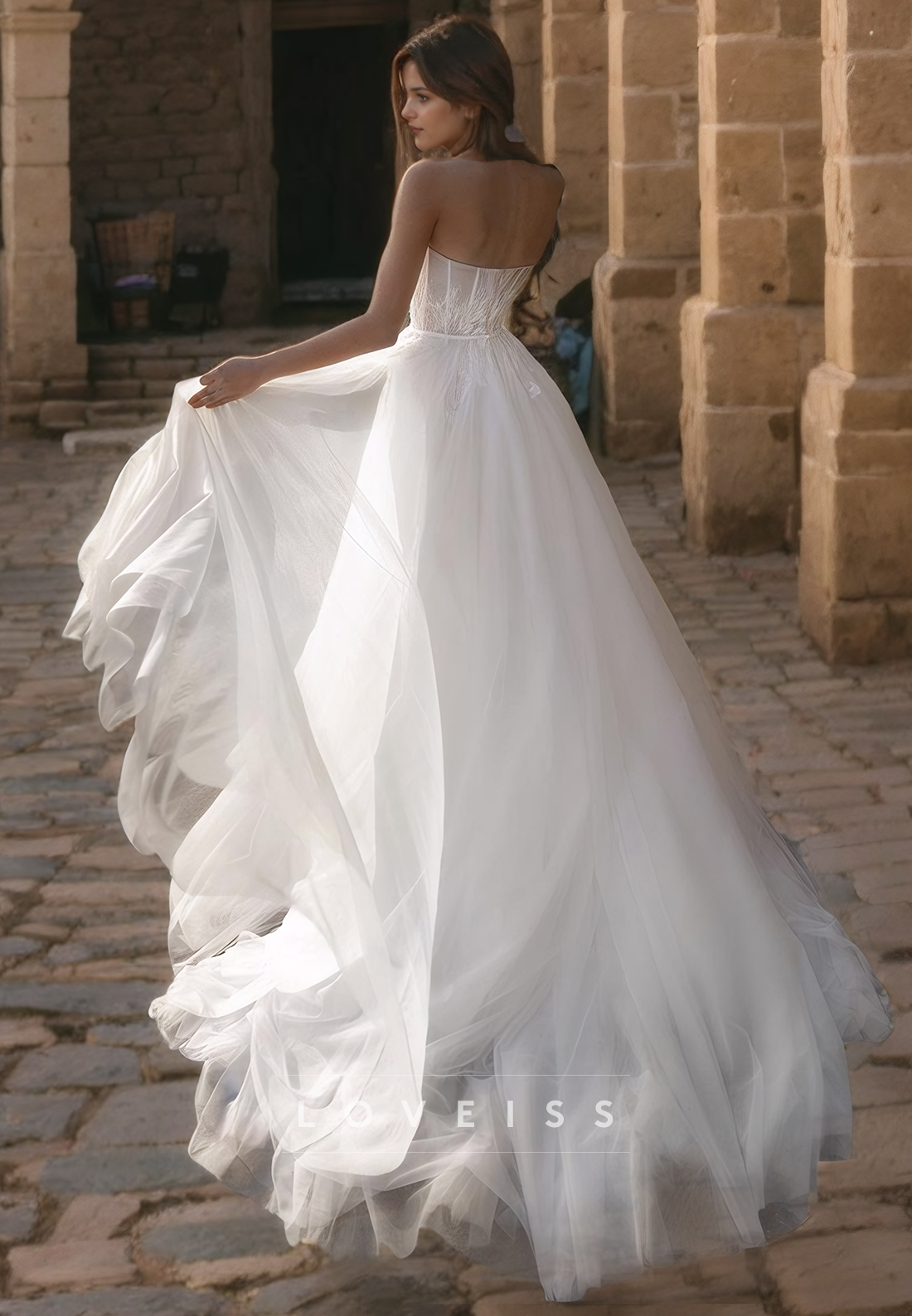 Sweetheart Tulle Floral Embellished A-Line Wedding Dress