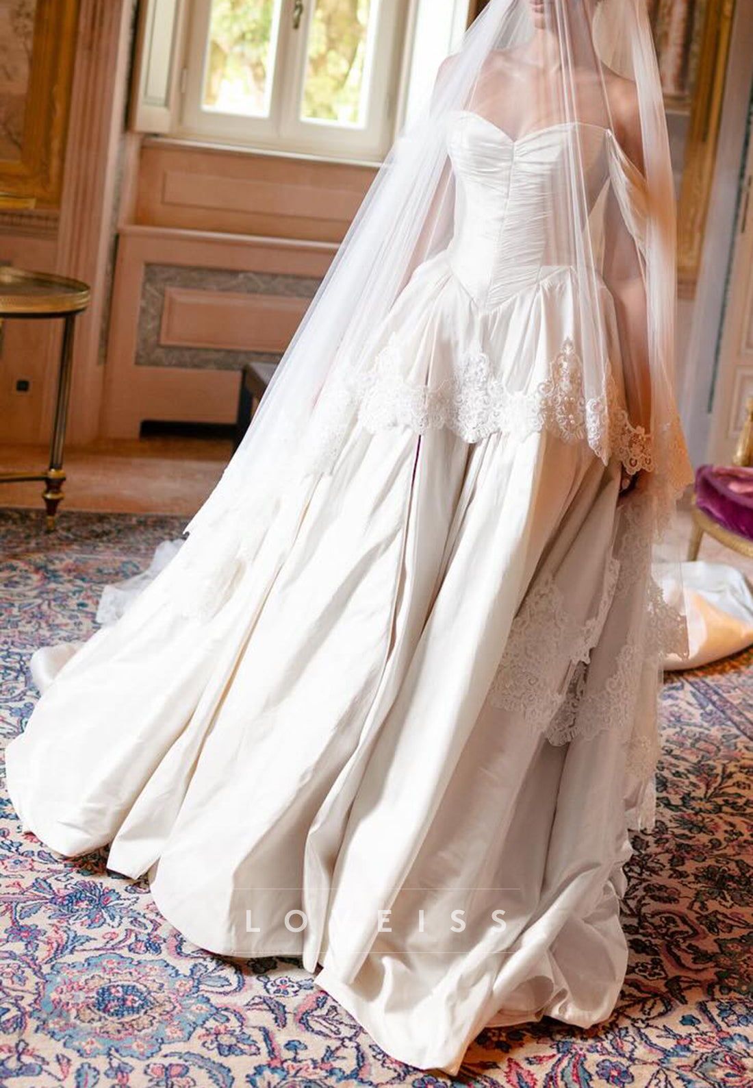 Sweetheart Satin Sleeveless Sleek Corset A-Line Wedding Dress